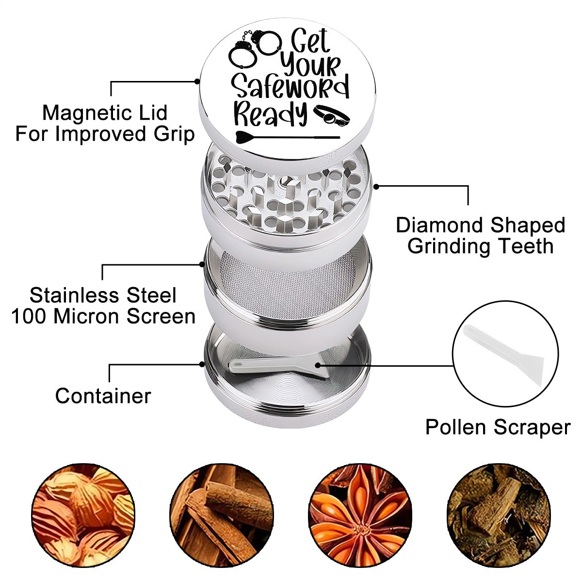 Get Your Safeword Ready BDSM inspired Herb Grinder