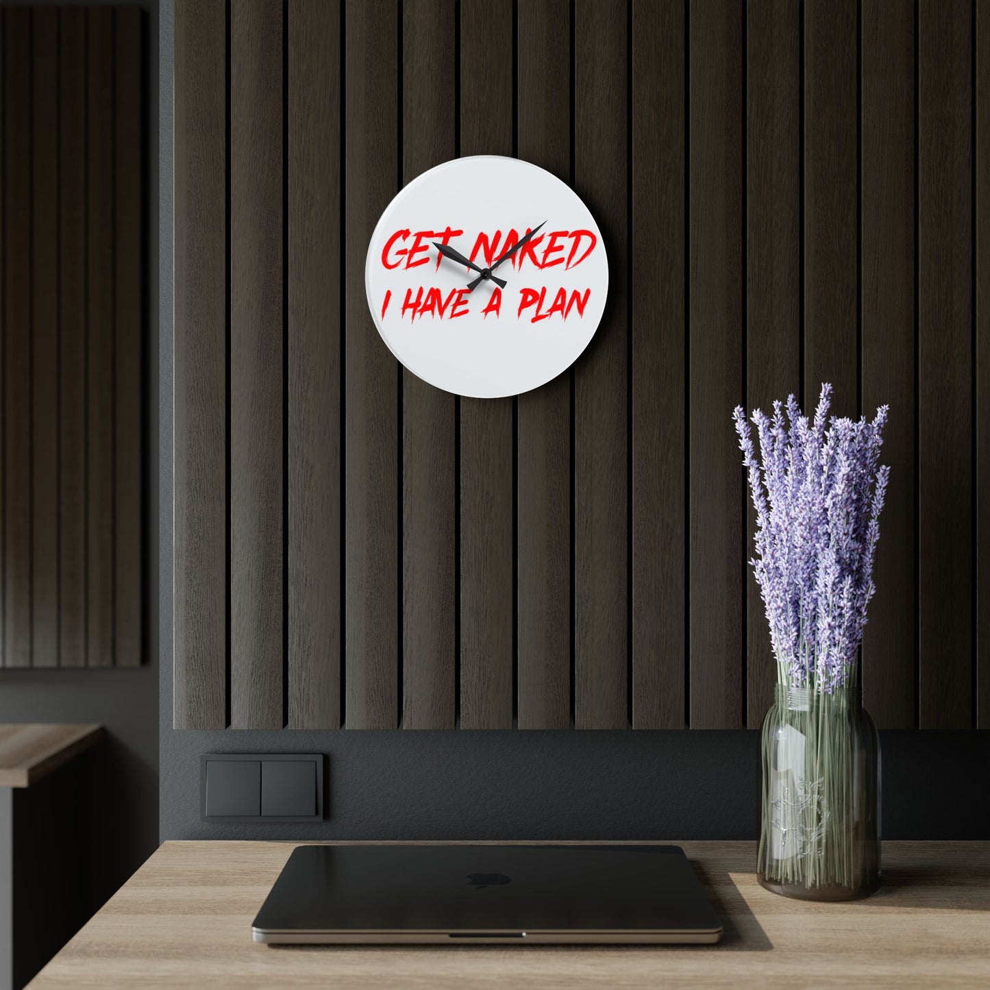 Get Naked Wall Clock – Fun Acrylic Timepiece for Bathroom Decor