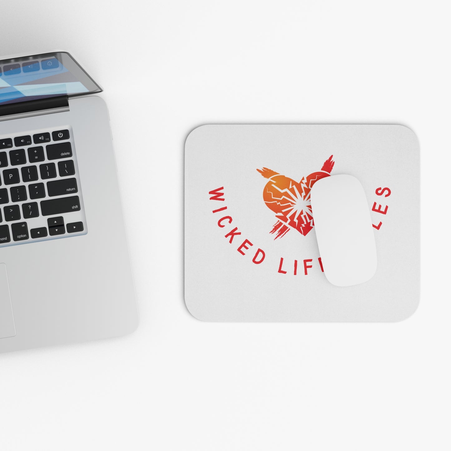 Wicked Lifestyles Mouse Pad - Wicked Lifestyles Logo - Red and White Rectangle