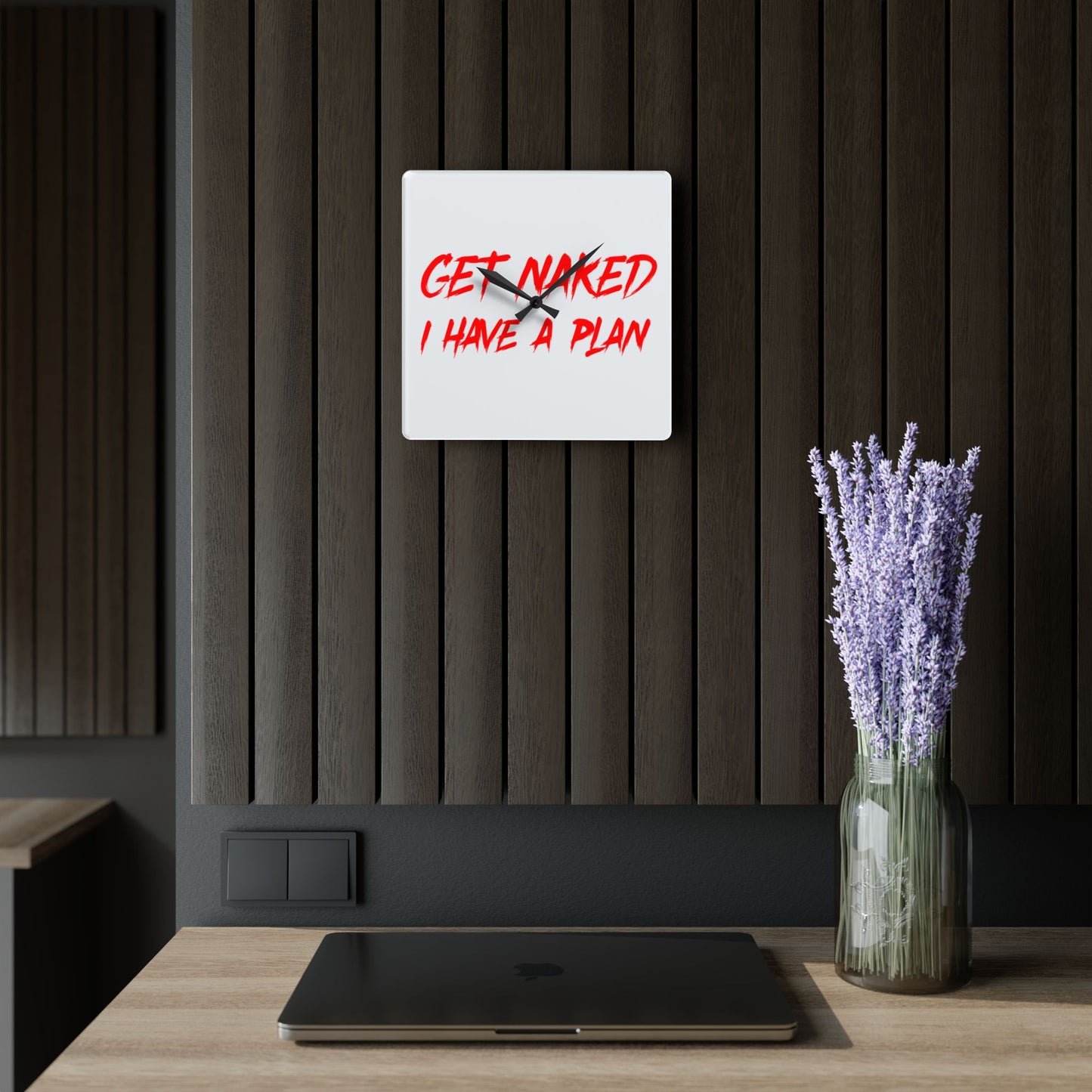 Get Naked Wall Clock – Fun Acrylic Timepiece for Bathroom Decor