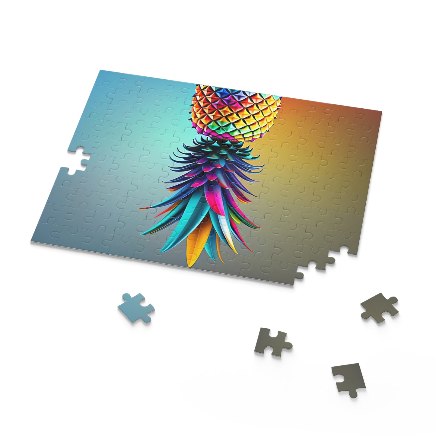 Vibrant Pineapple Puzzle - 120, 252, 500-Piece Colorful Tropical Jigsaw