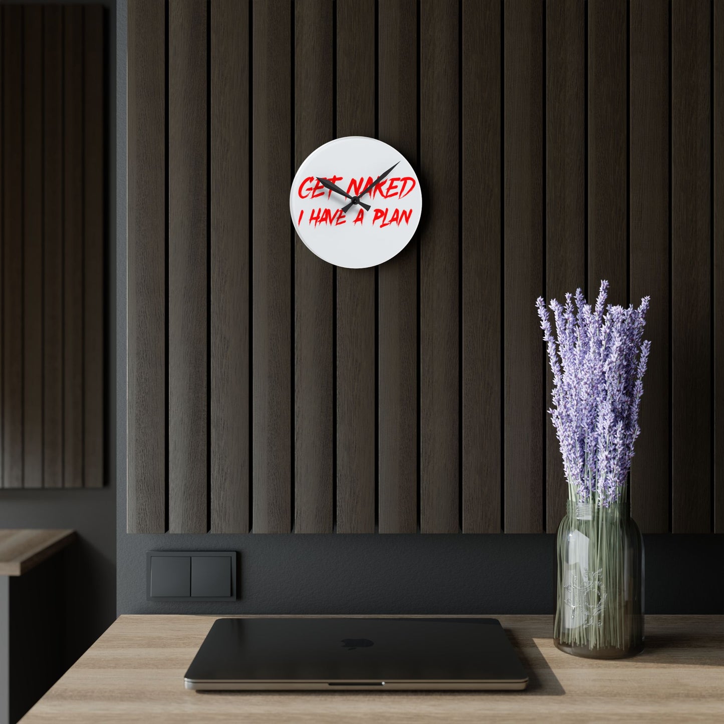 Get Naked Wall Clock – Fun Acrylic Timepiece for Bathroom Decor