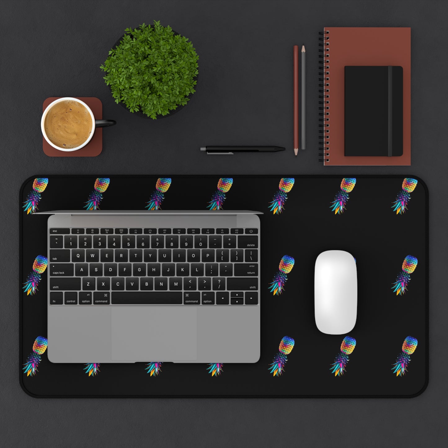 Mousepad Desk Mat - Colorful Upside Down Pineapple Design