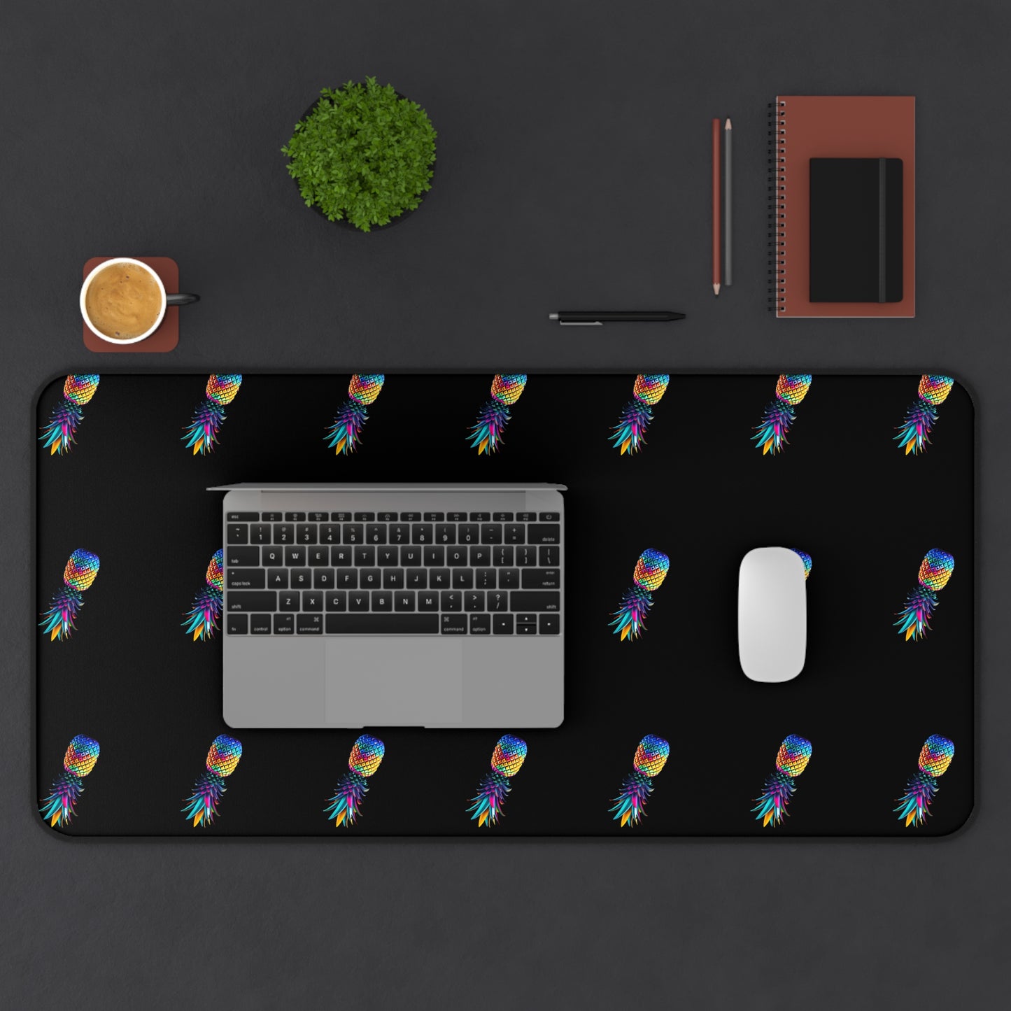 Mousepad Desk Mat - Colorful Upside Down Pineapple Design