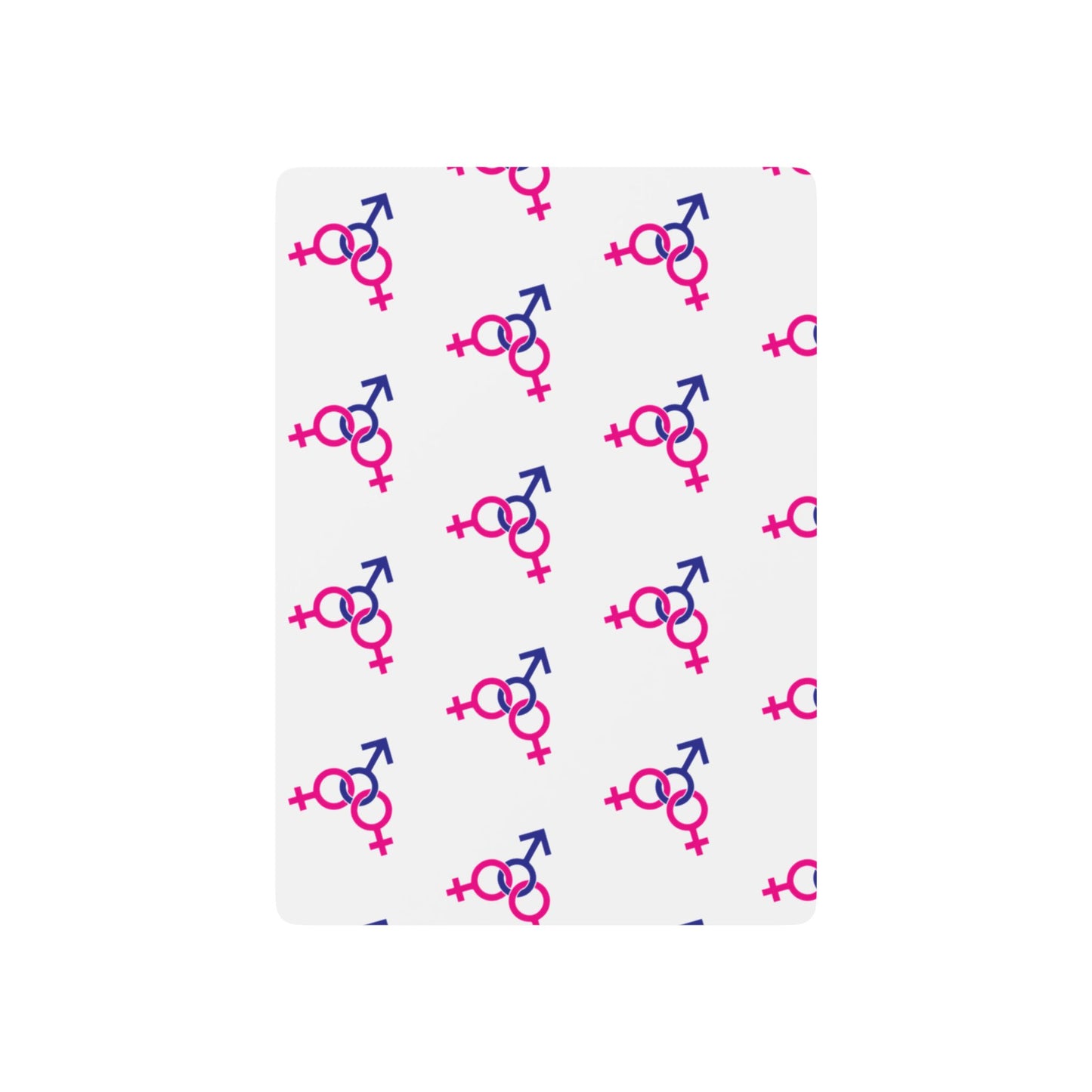 Poker Playing Cards - Female, Female and Male (3-way) Gender Symbols of Spades Design
