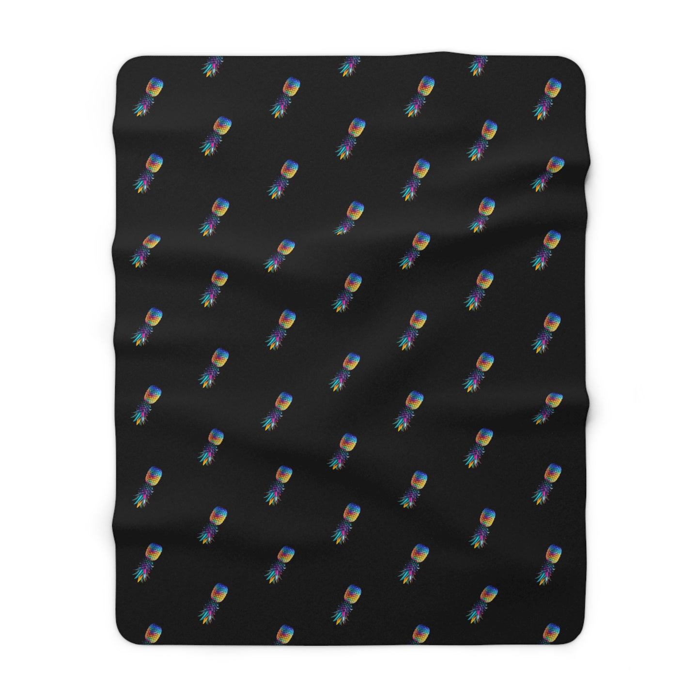 Colorful Pineapple Sherpa Fleece Blanket