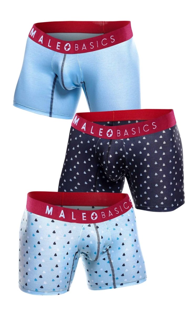 MaleBasics 3-Pack Boxer Brief Prints Boats