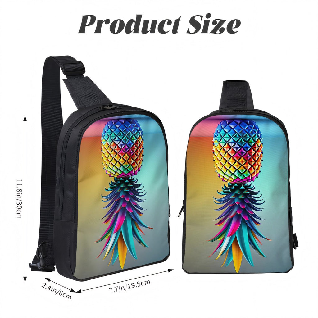 Upside-Down Pineapple Double Layer CrossBody Bag; Chest Bag