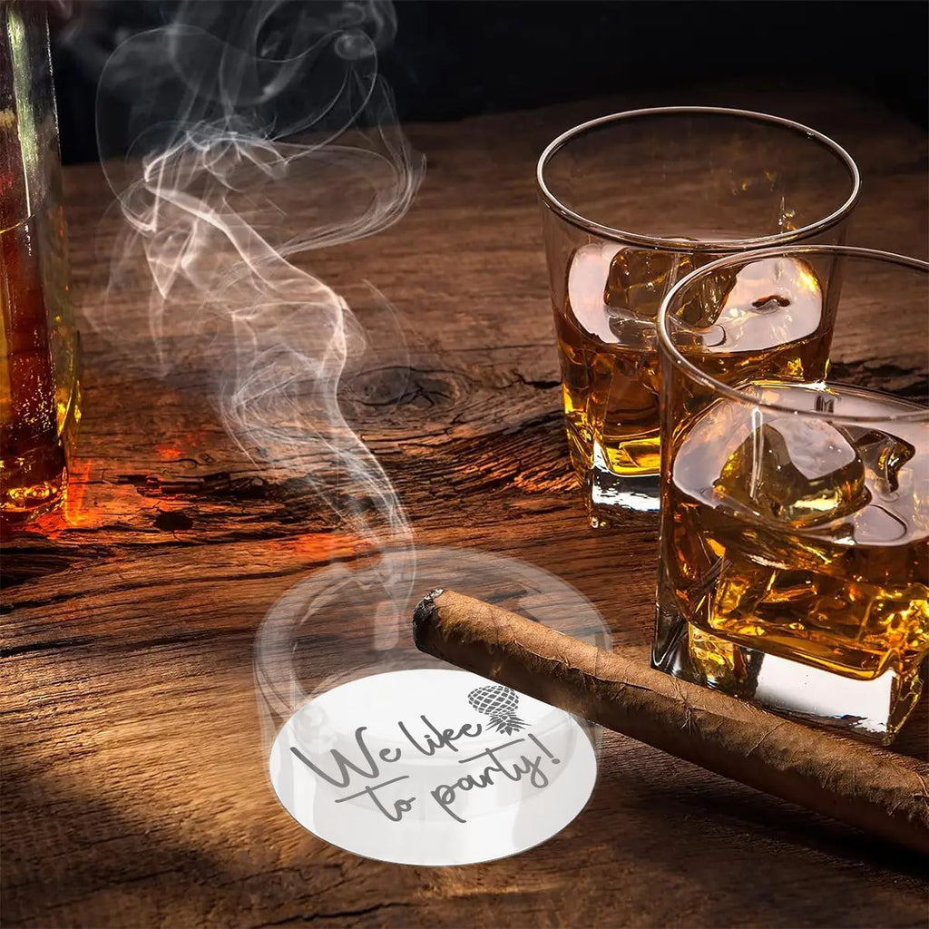 We Like to Party Round Glass Ashtray