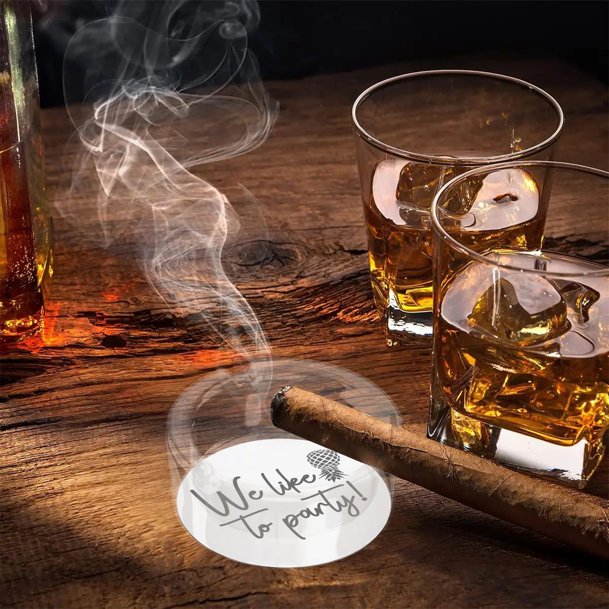 We Like to Party Round Glass Ashtray