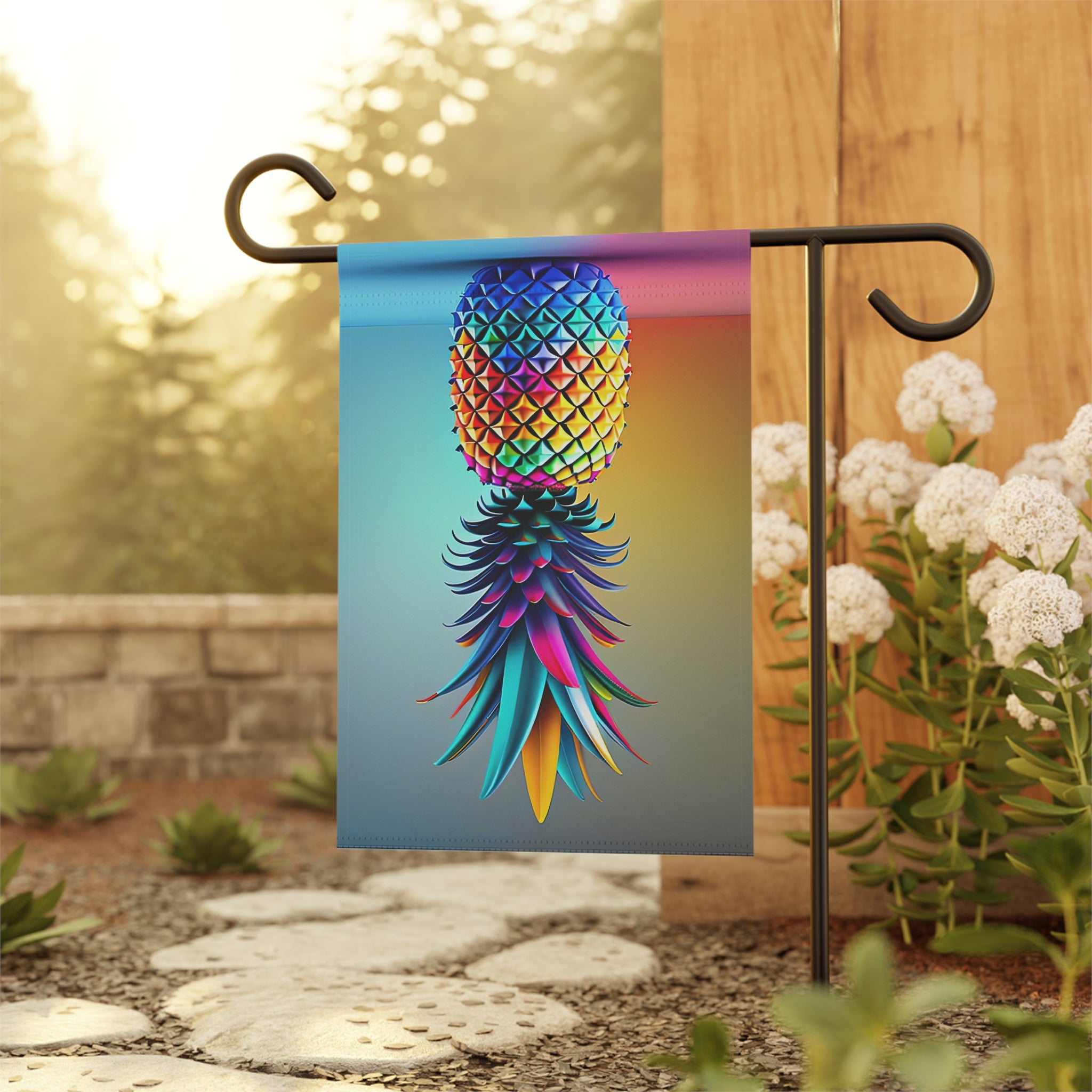 Colorful Pineapple Garden Banner - Vibrant Outdoor Decor