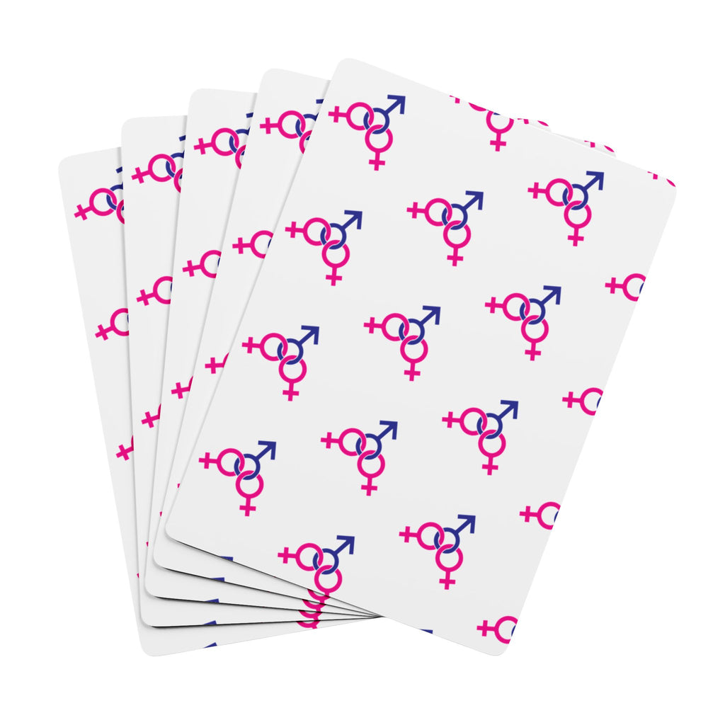 Poker Playing Cards - Female, Female and Male (3-way) Gender Symbols  of Spades Design