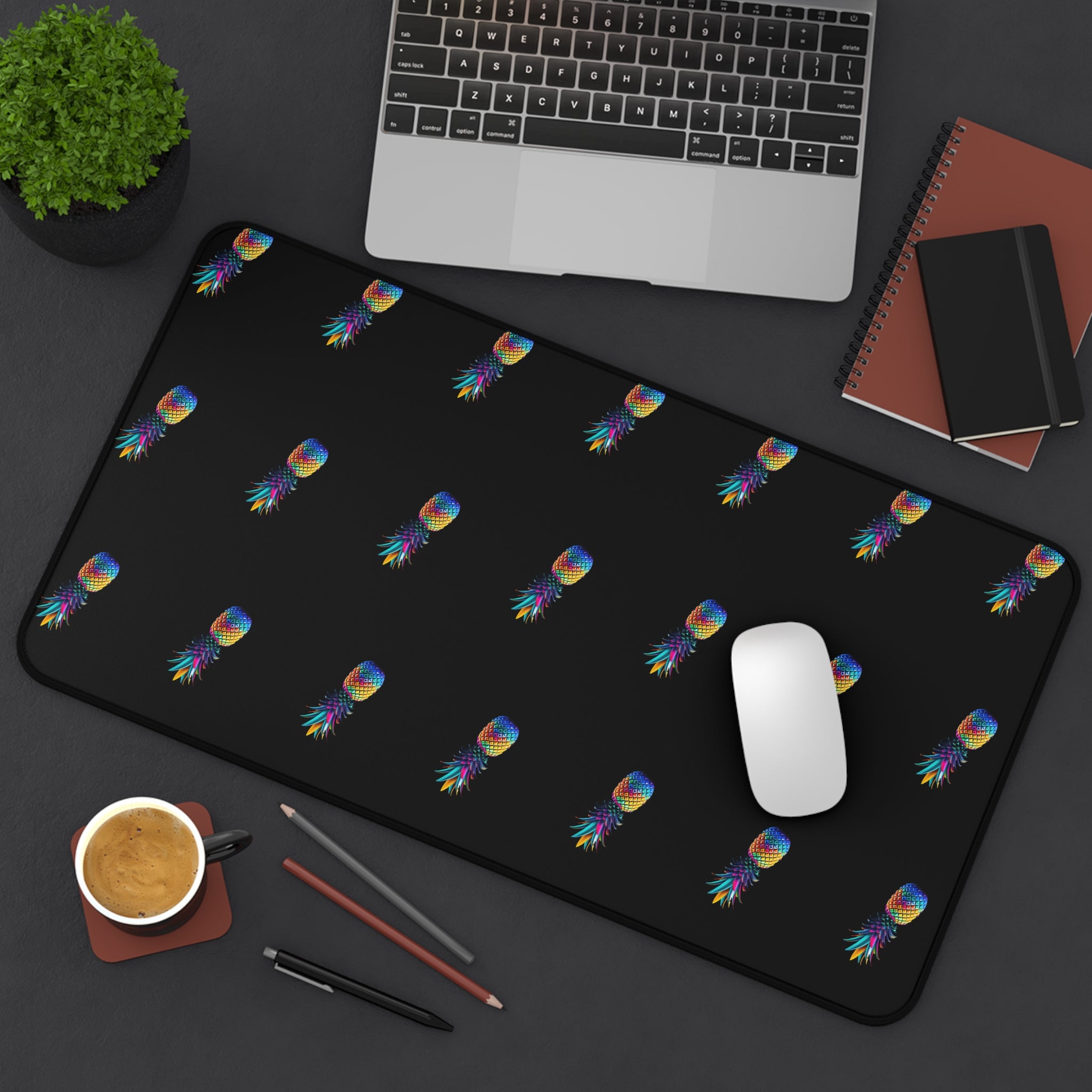 Mousepad Desk Mat - Colorful Upside Down Pineapple Design