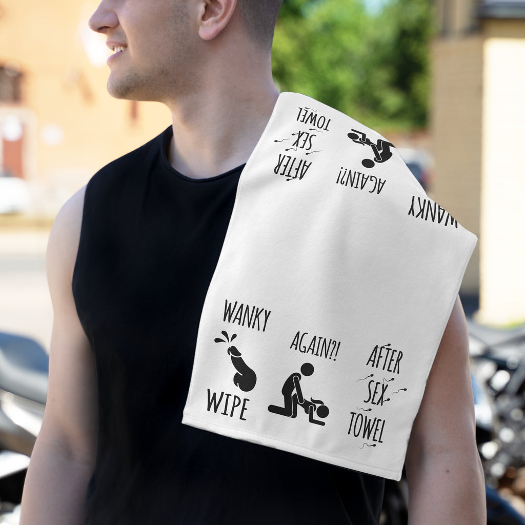 Funny Rally Towel for Couples - After Sex Wipe Towel (White)