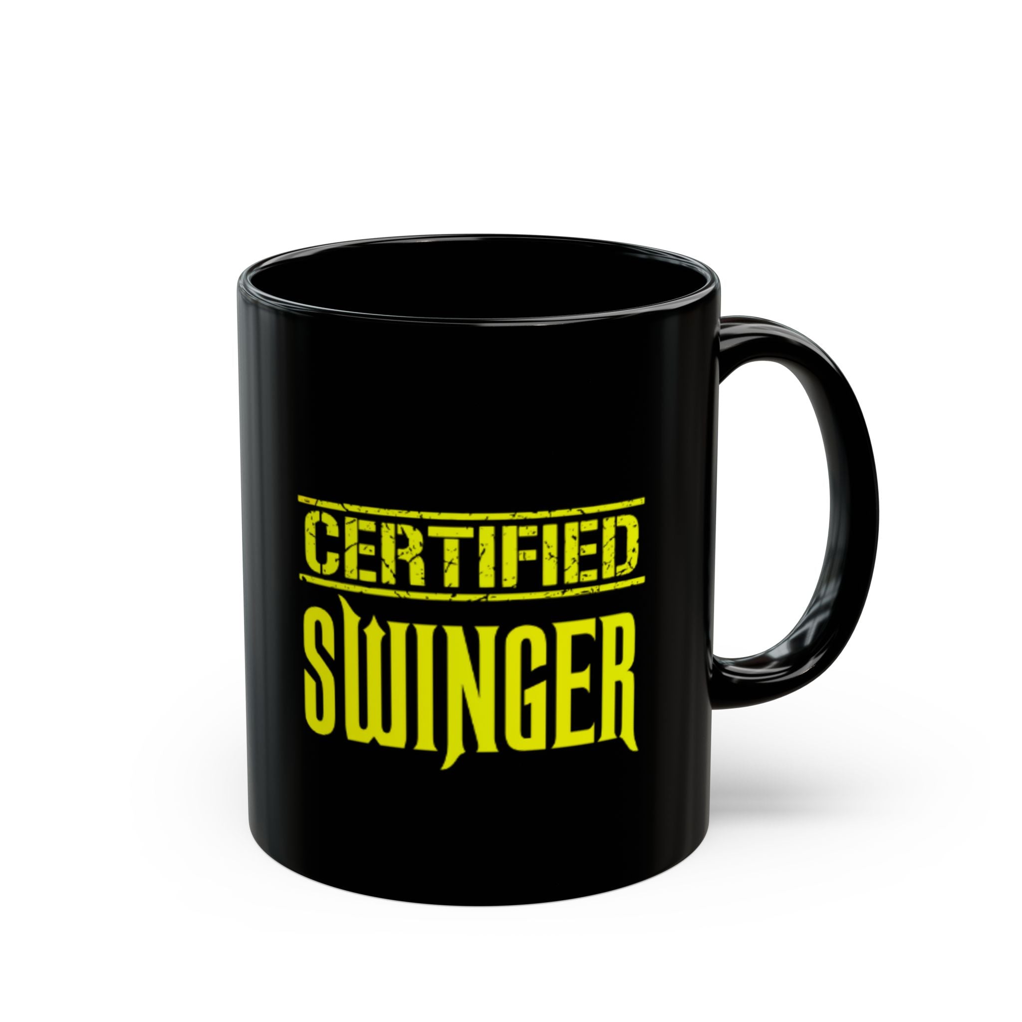 Certified Swinger Black Mug - Fun Gift for Swinger Lifestyle Enthusiasts