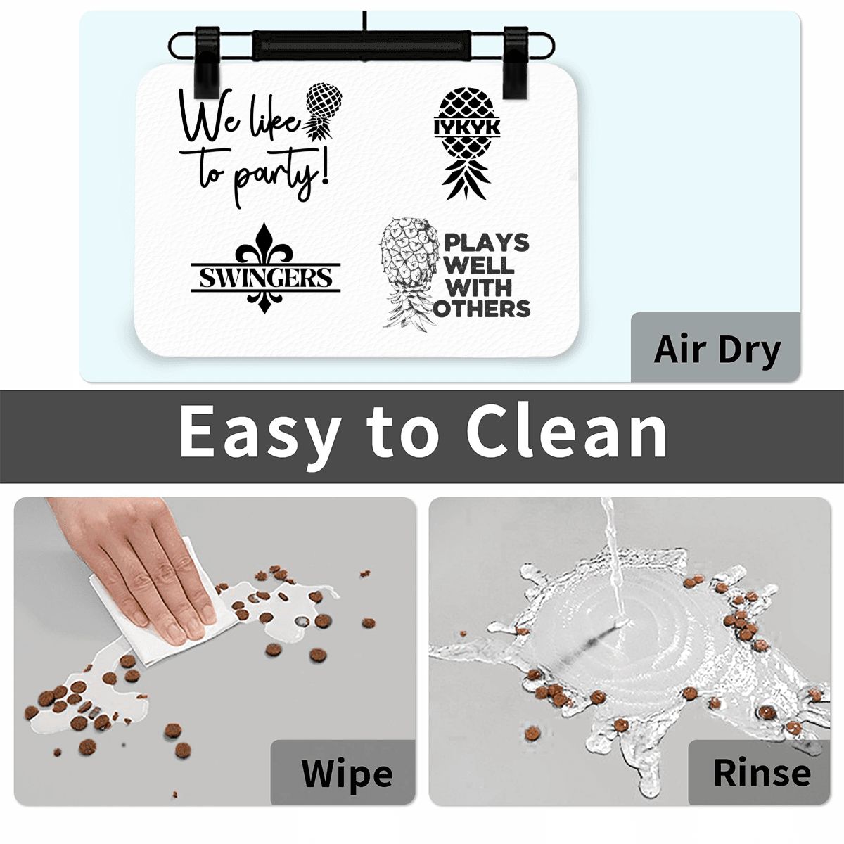 Swinger Inspired Leather Waterproof Dog Food Mat