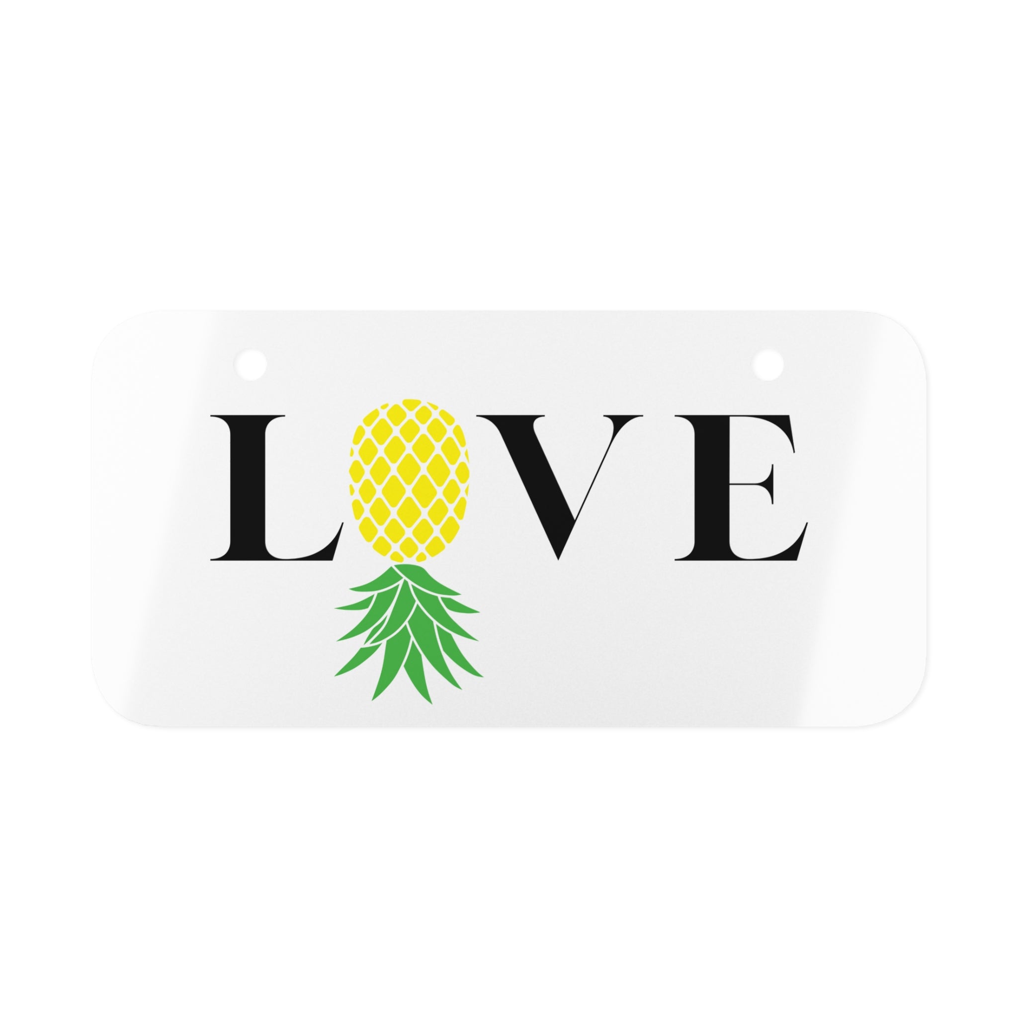 Decorative Mini License Plate - "LOVE" with Pineapple Design
