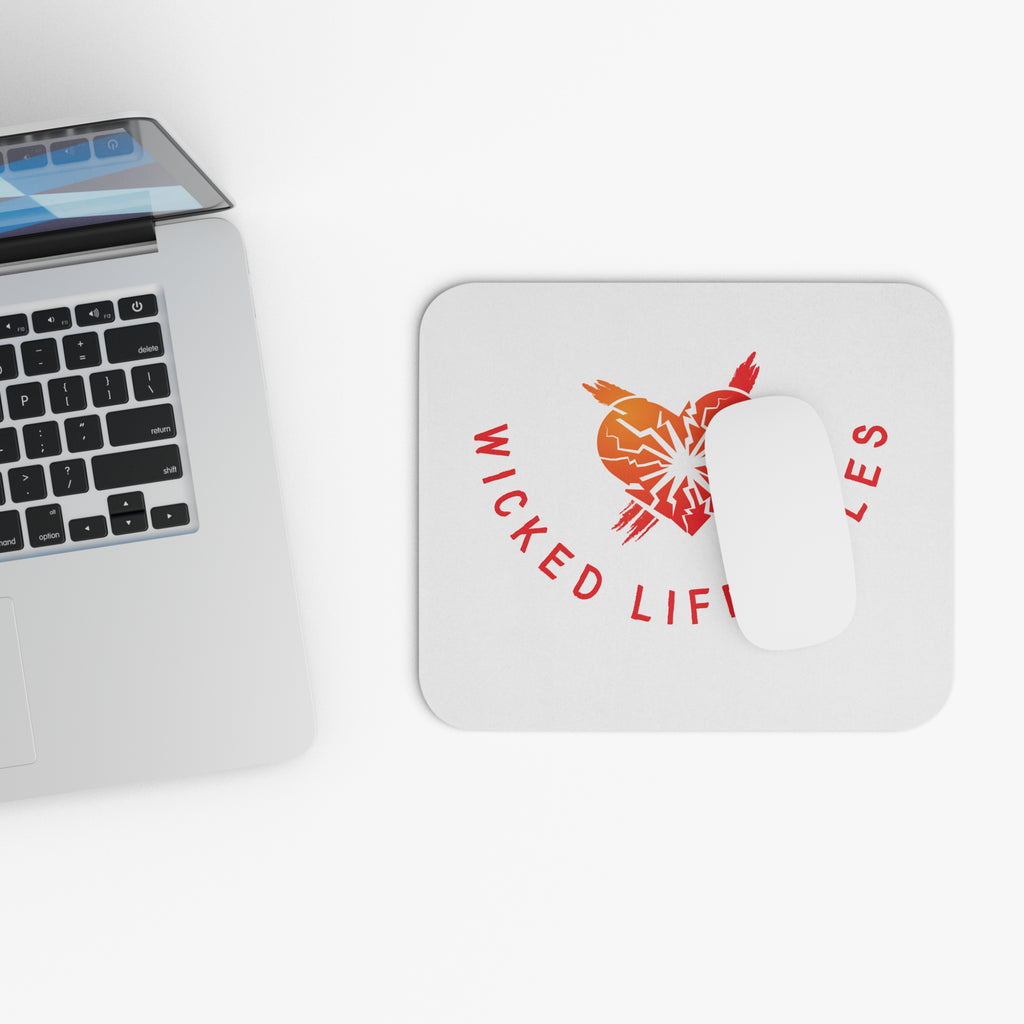 Wicked Lifestyles Mouse Pad - Wicked Lifestyles Logo - Red and White Rectangle