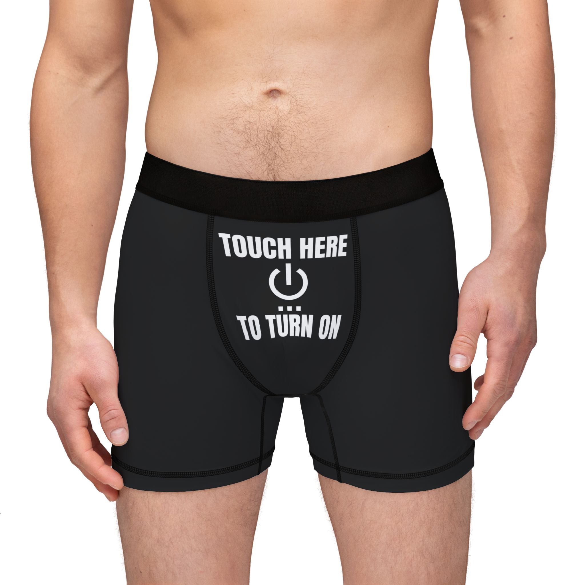 Fun Men's Boxers with Touch Here Design for Everyday Comfort