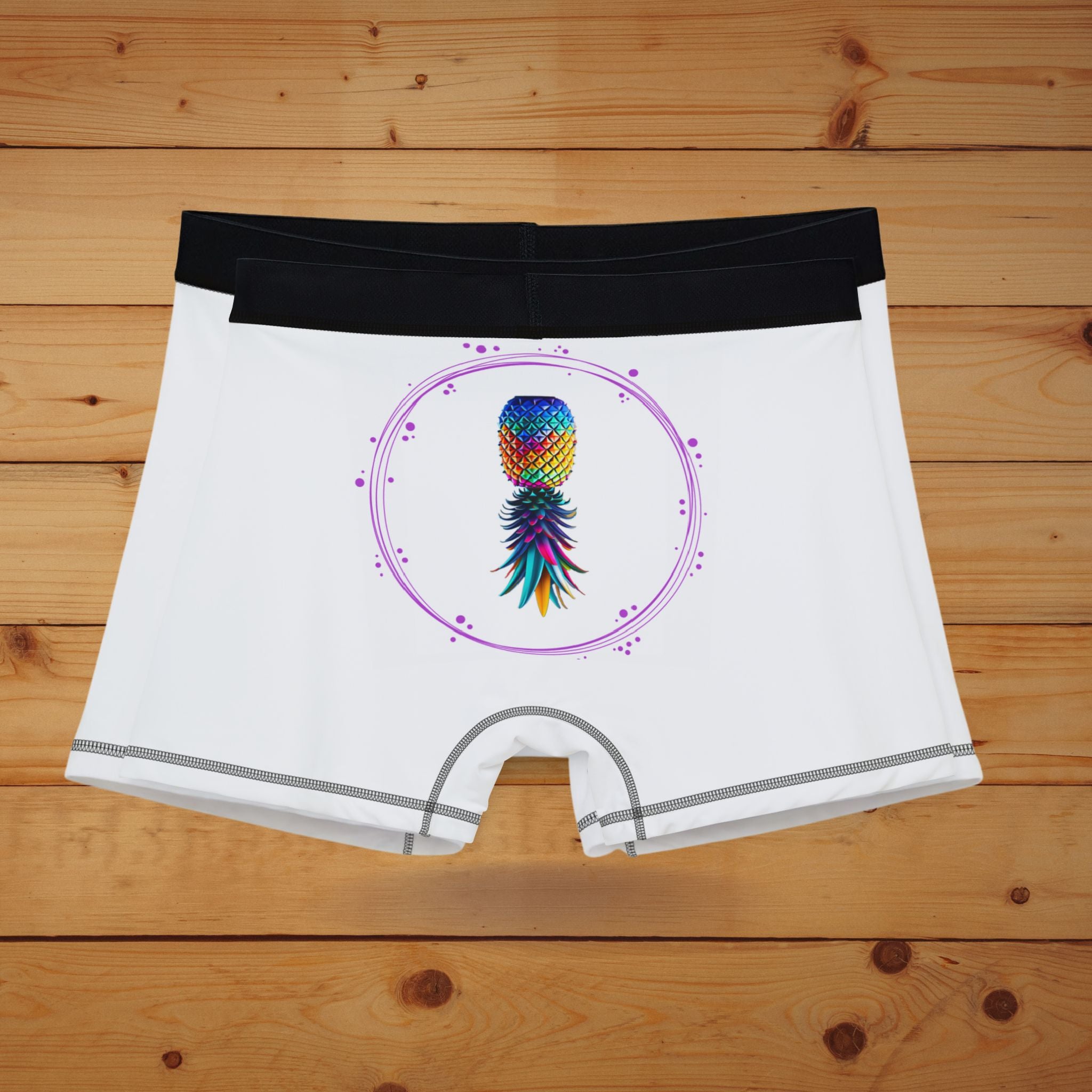 Fun Men's Boxers - "Touch Here to Turn On" & Colorful Pineapple Design - Perfect for Gifts and Everyday Comfort