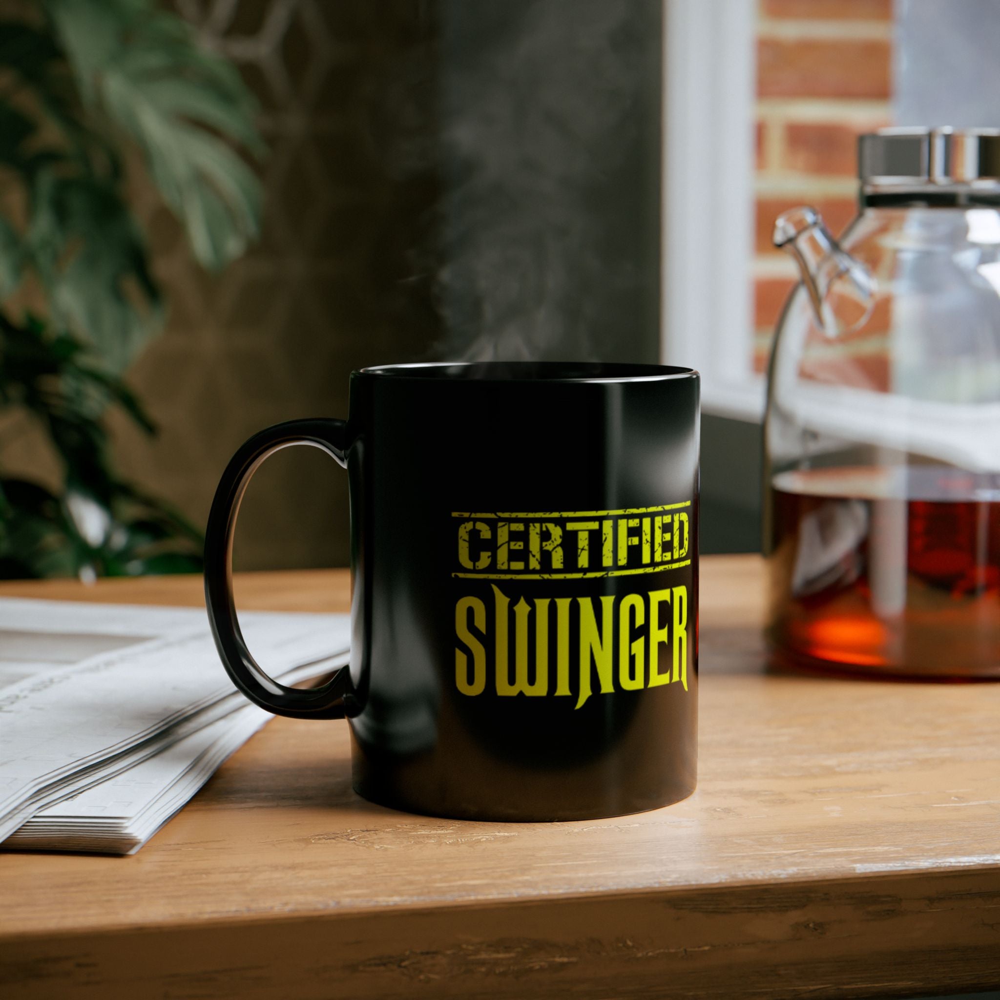 Certified Swinger Black Mug - Fun Gift for Swinger Lifestyle Enthusiasts