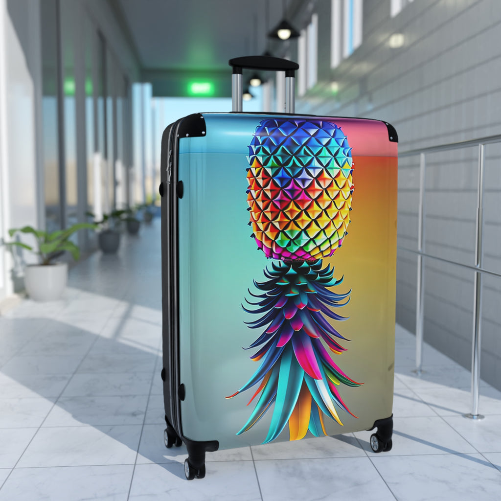 Colorful Pineapple Suitcase – Stylish Travel Luggage for Adventurers