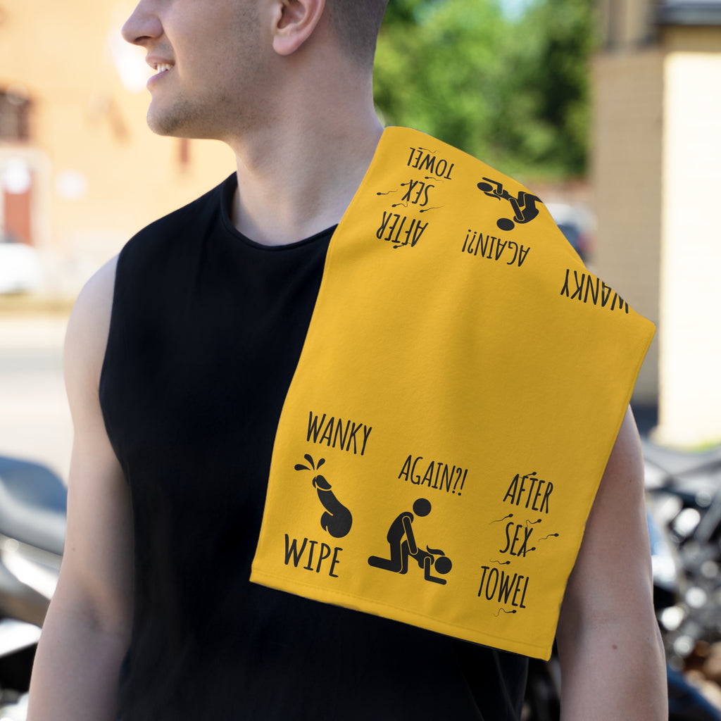 Funny Rally Towel for Couples - After Sex Wipe Towel (Yellow)
