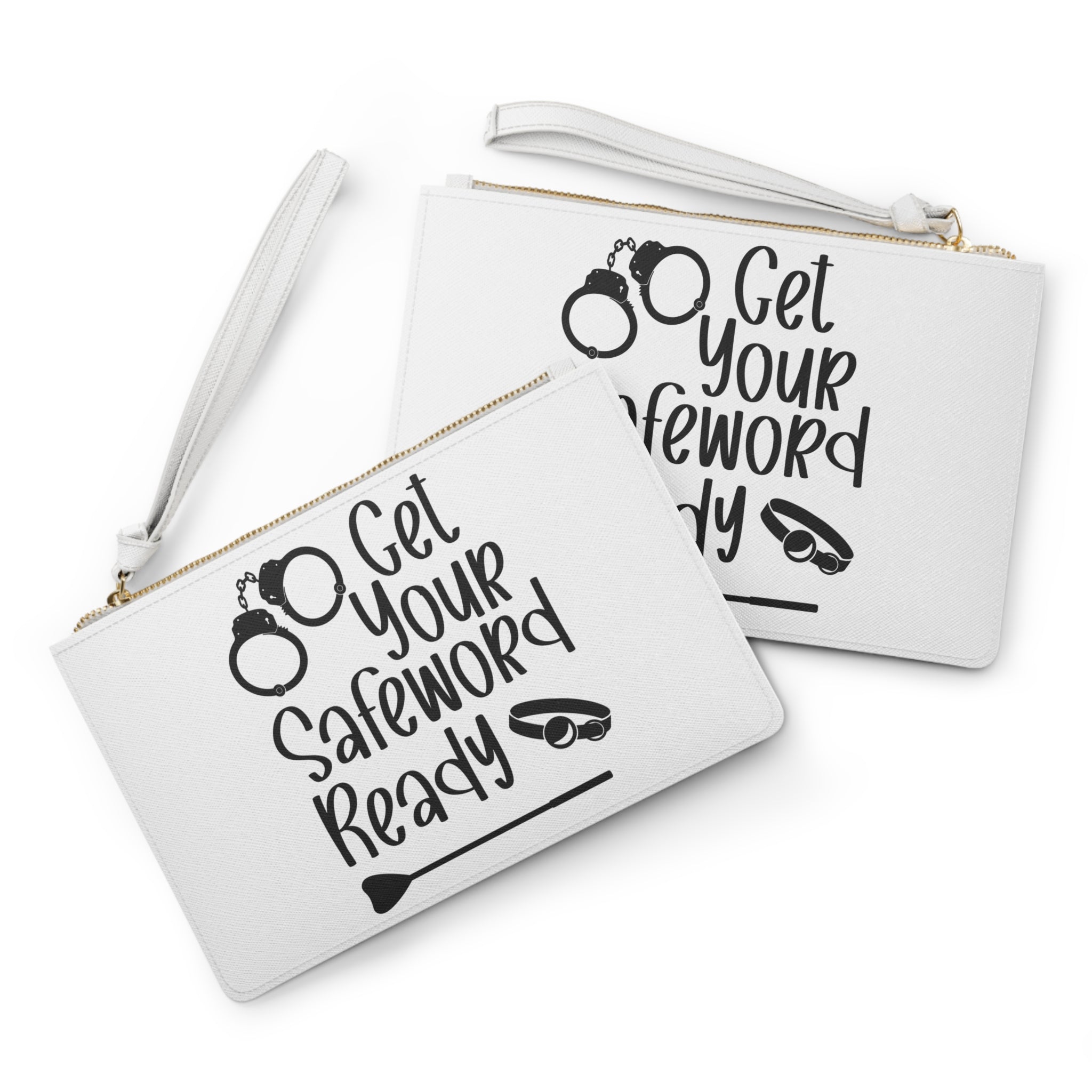 Get Your Safeword Ready White Clutch Bag - Fun Accessory for BDSM Events and Parties