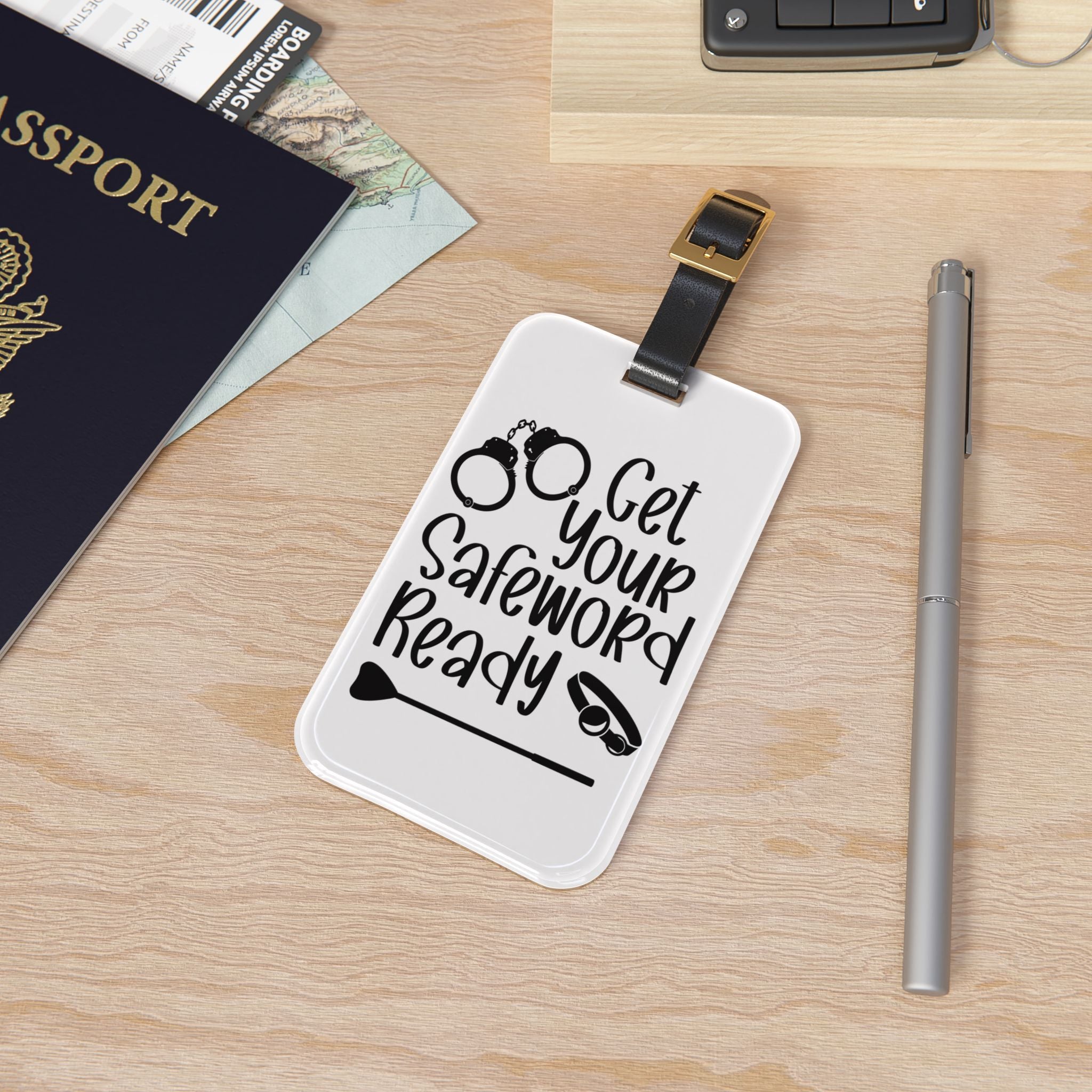 Playful Luggage Tag - 'Get Your Safeword Ready' Travel Accessory