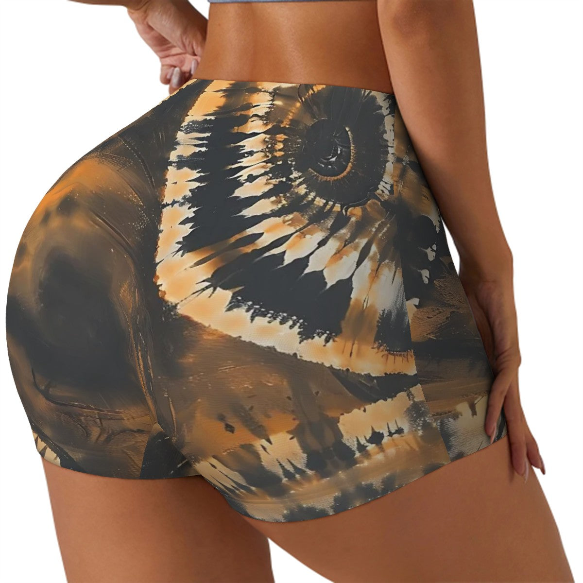 Athletic Shorts for Women Customized Services-Gold Pattern