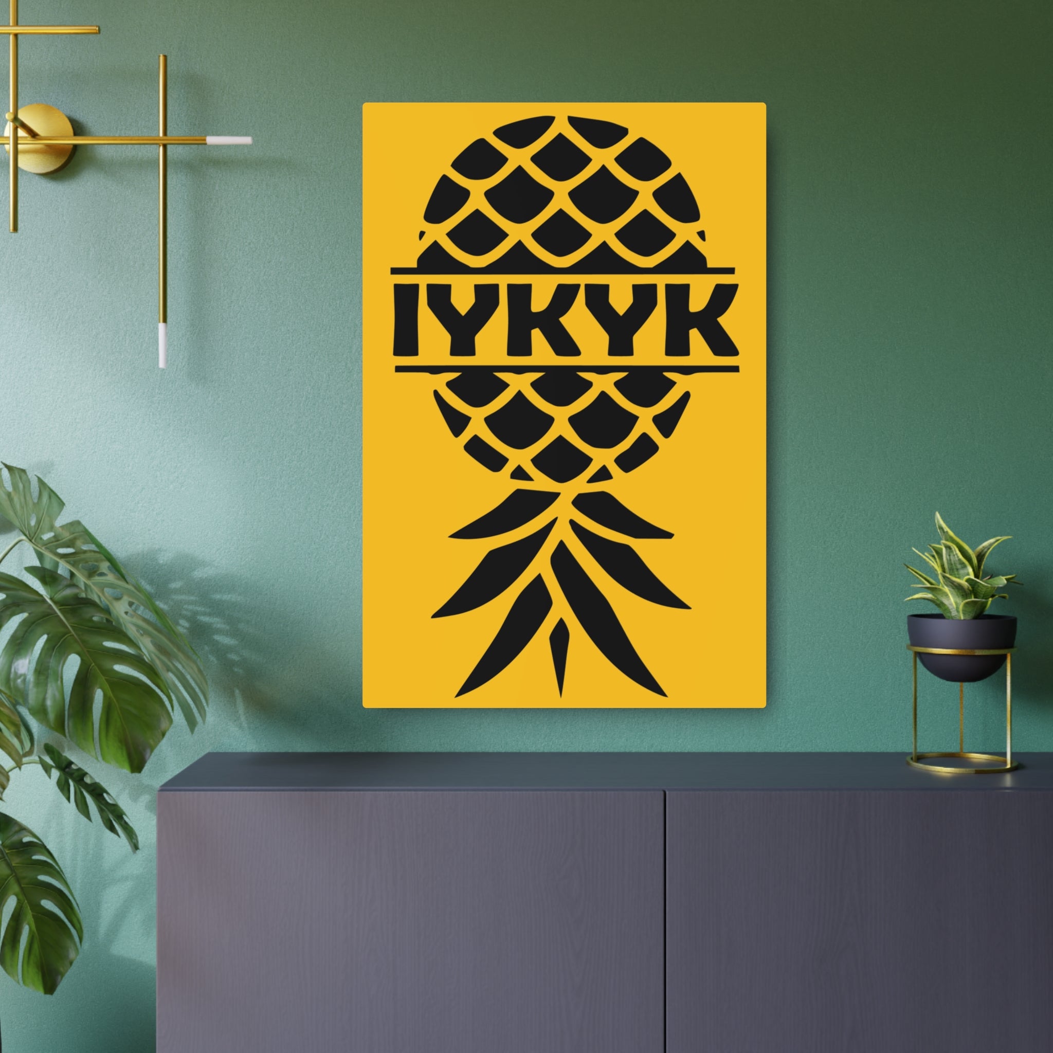 Funny IYKYK Pineapple Metal Art Sign for Home Decor