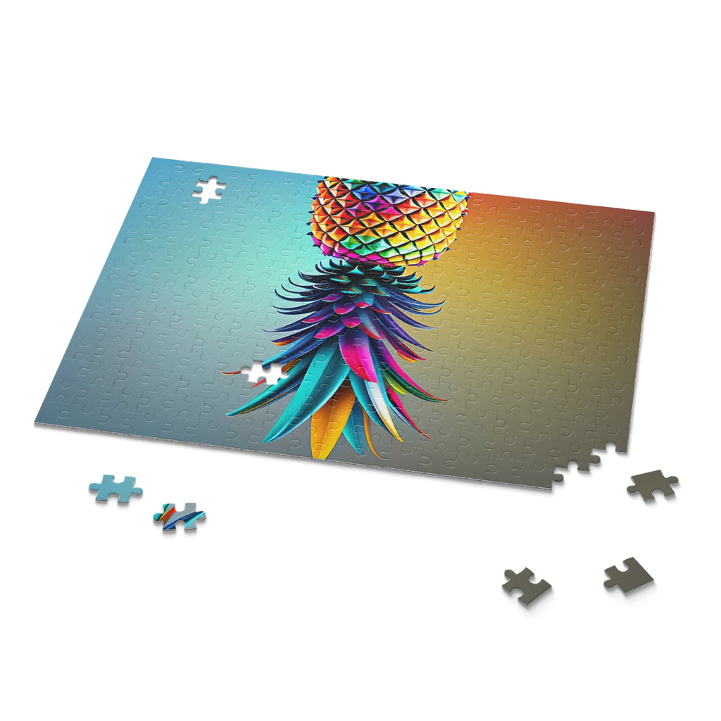 Vibrant Pineapple Puzzle - 120, 252, 500-Piece Colorful Tropical Jigsaw