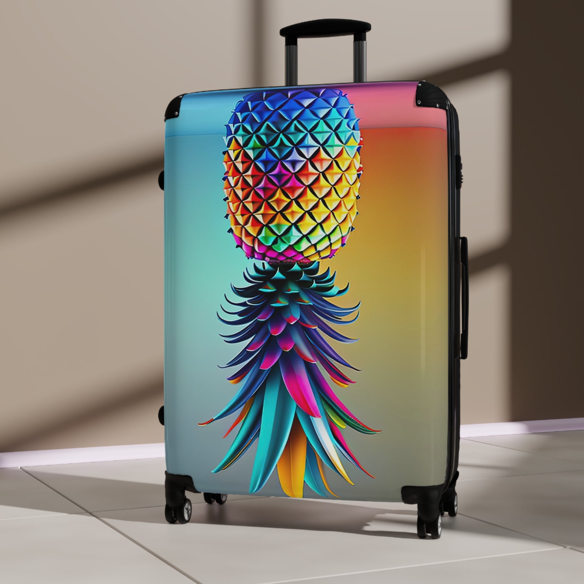 Colorful Pineapple Suitcase – Stylish Travel Luggage for Adventurers