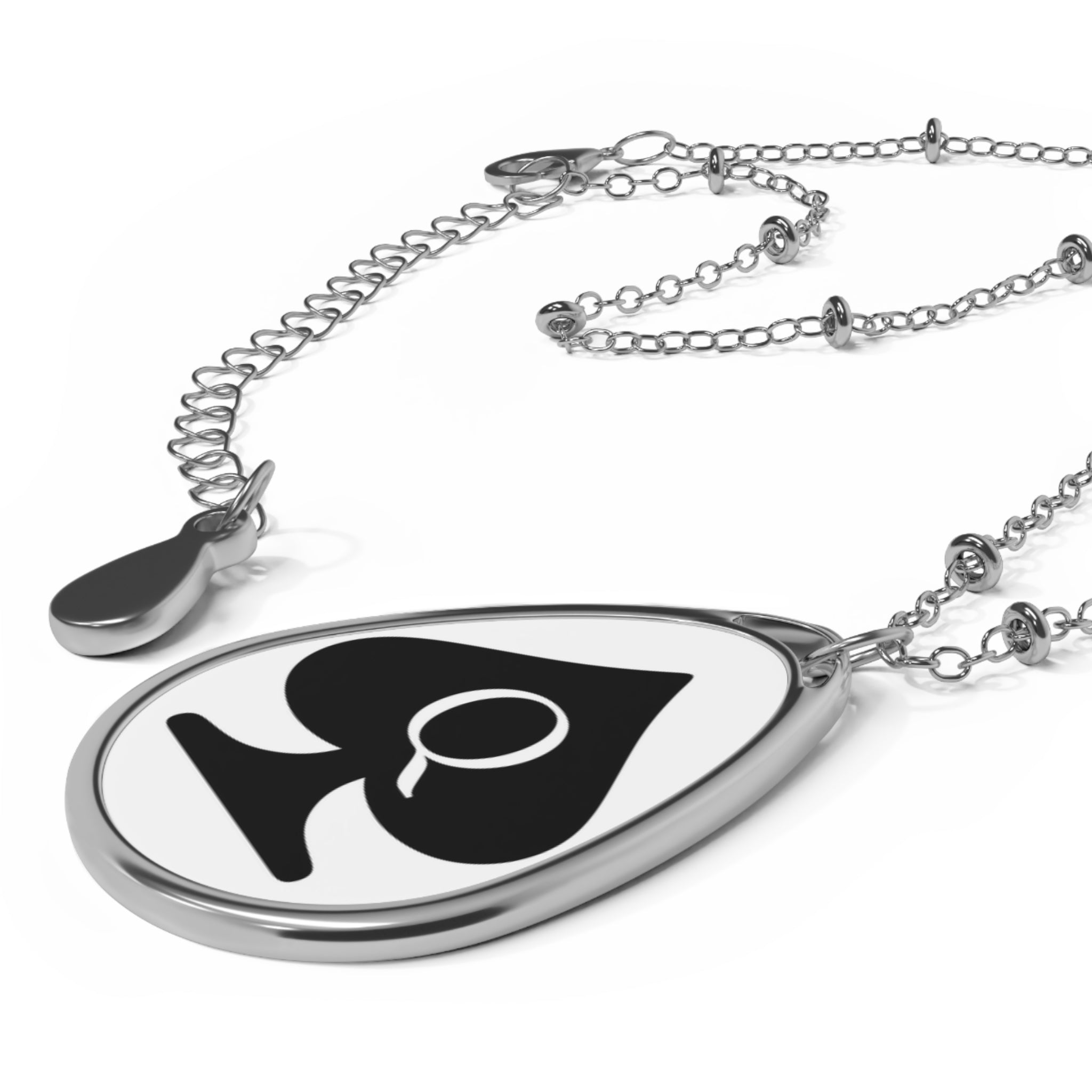 Oval Necklace - Queen of Spades Design