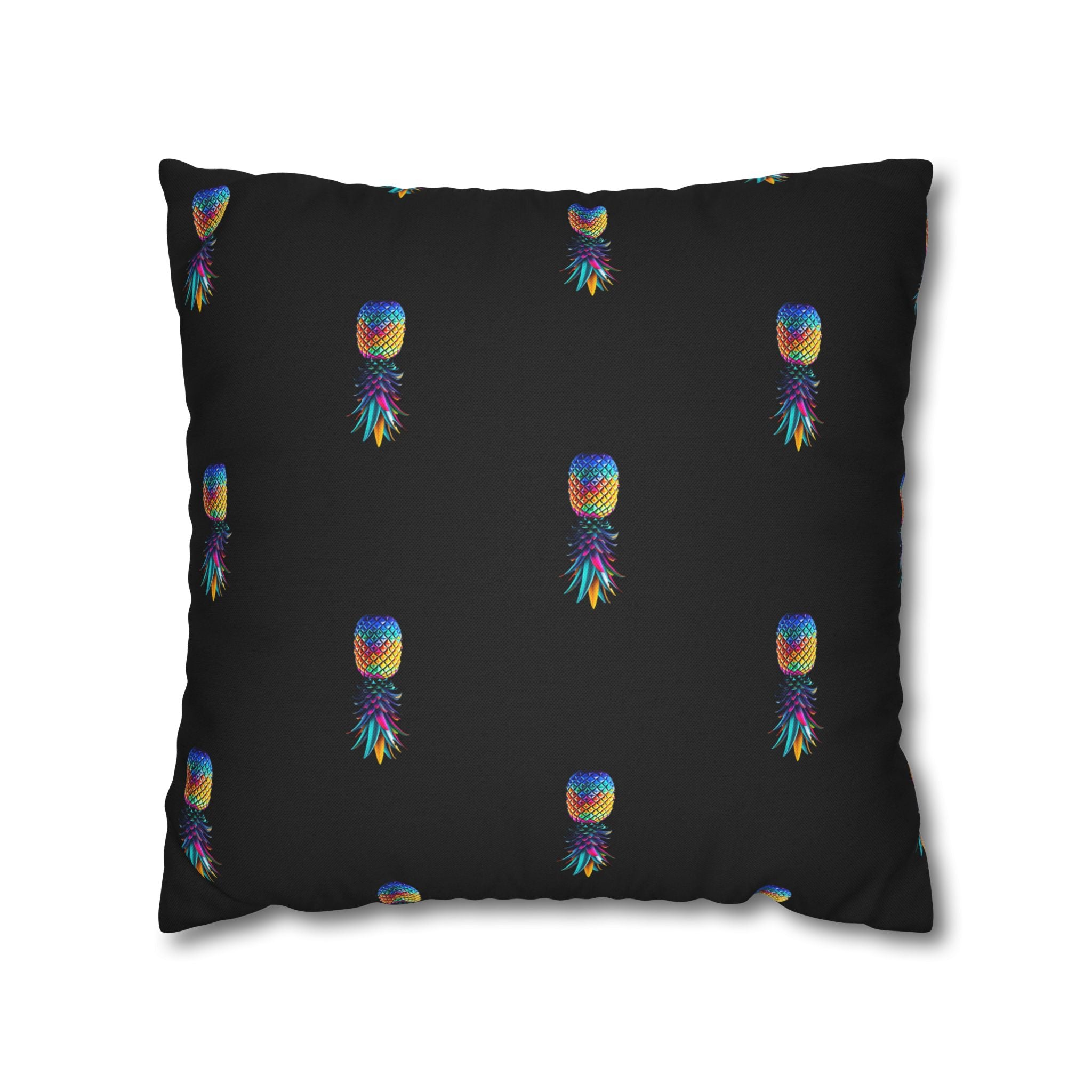 Spun Polyester Square Colorful Pineapple Pillowcase