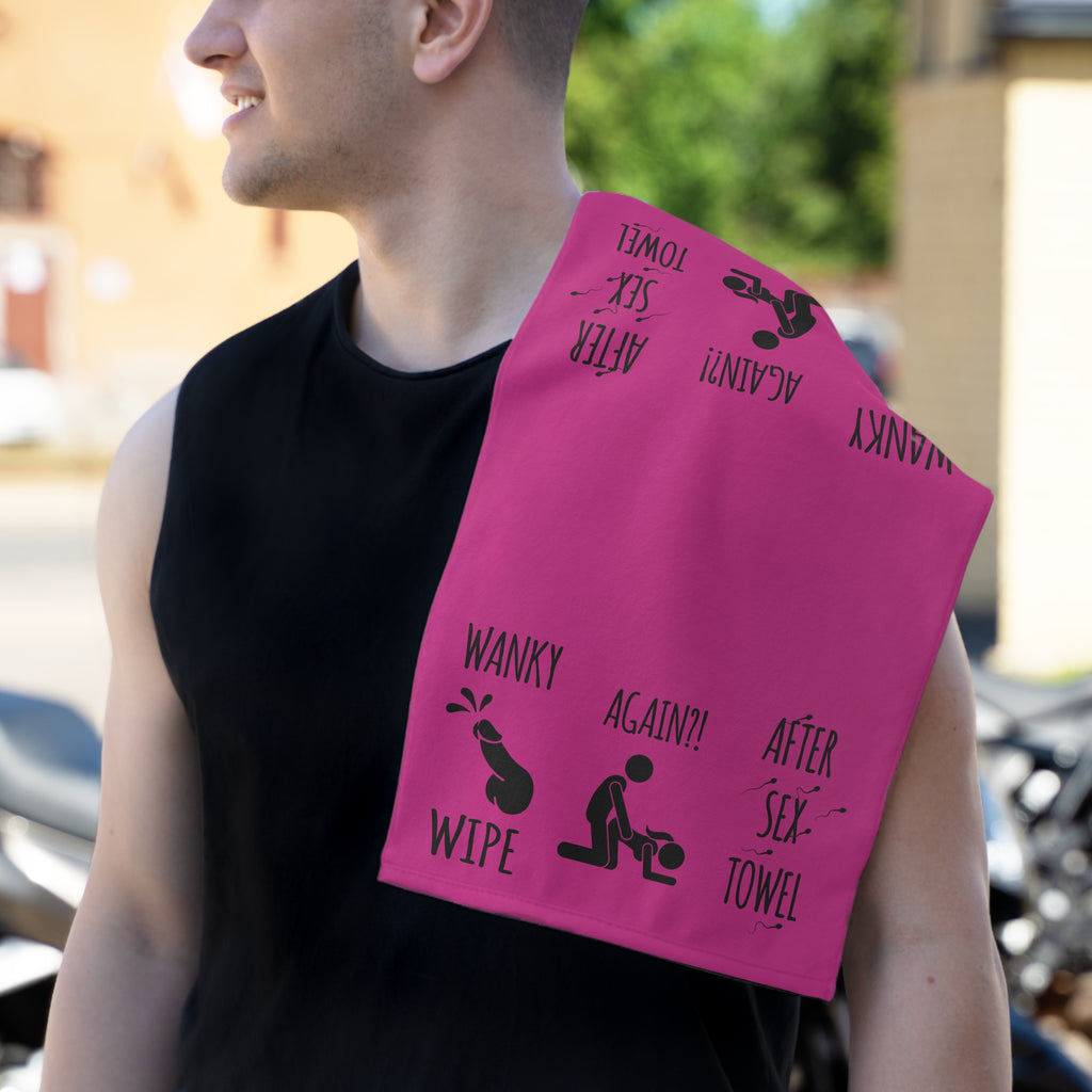 Funny Rally Towel for Couples - After Sex Wipe Towel (Pink)