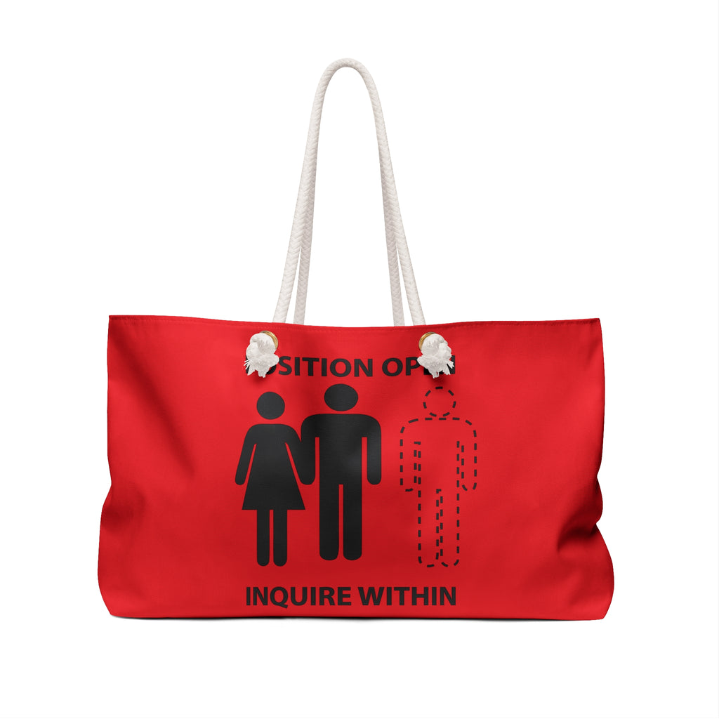 Weekender Bag Male Position Open Threesome - Red