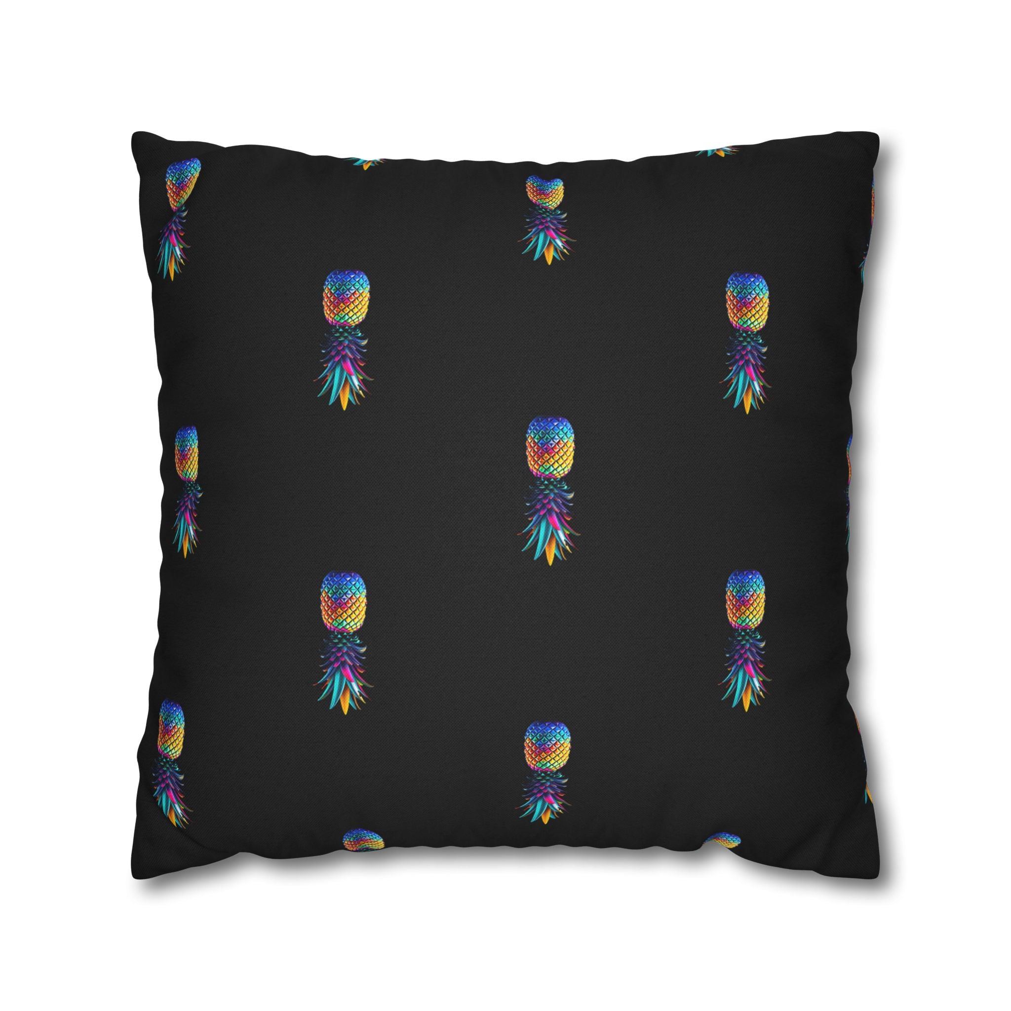 Spun Polyester Square Colorful Pineapple Pillowcase