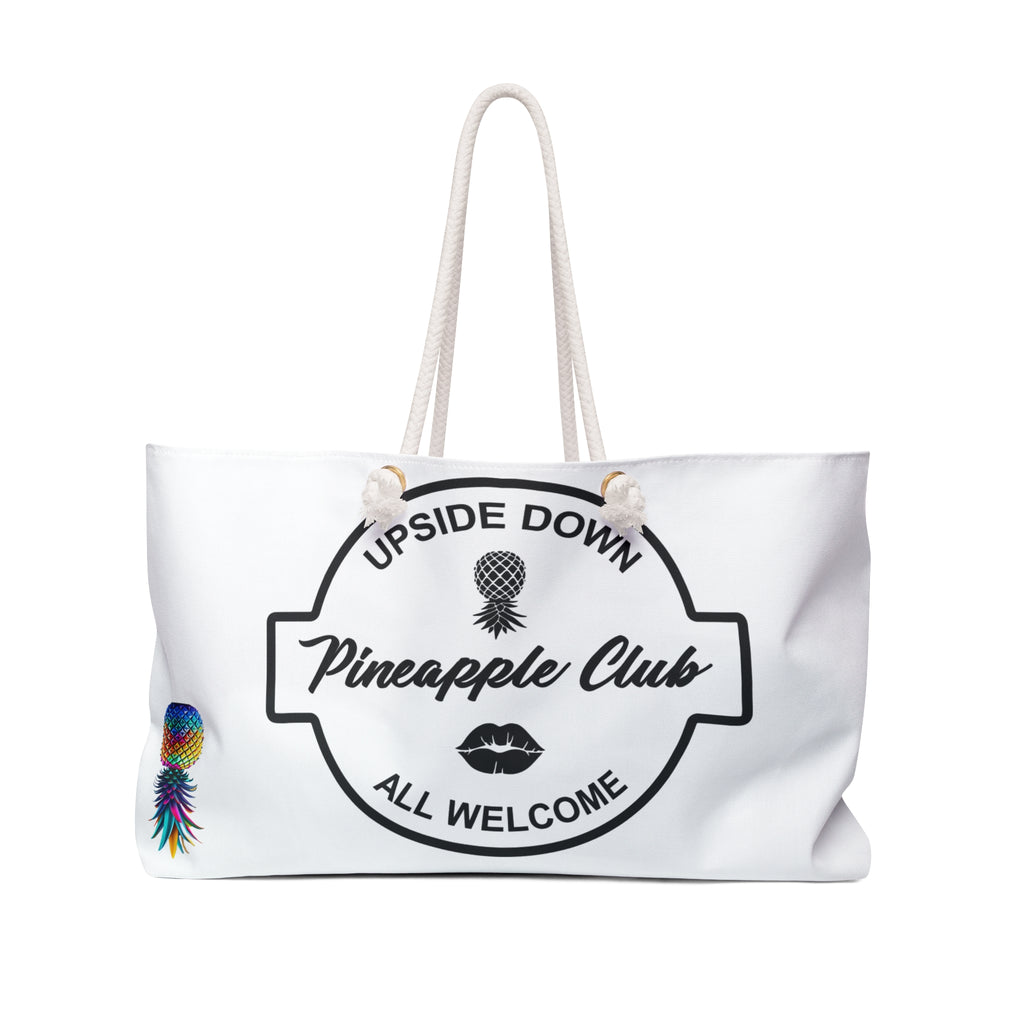Pineapple Club Weekender Bag - Stylish Travel Tote for Adventurers with Technicolor Pineapple