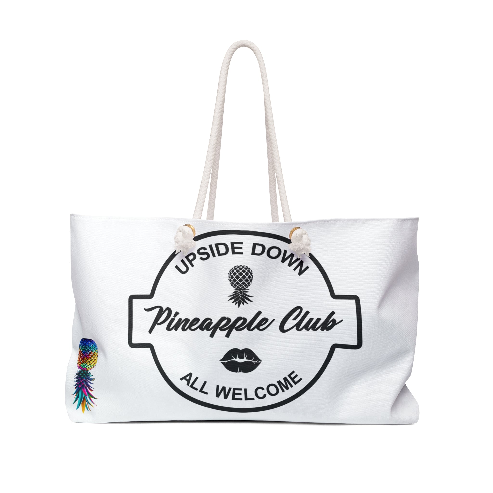 Pineapple Club Weekender Bag - Stylish Travel Tote for Adventurers with Technicolor Pineapple