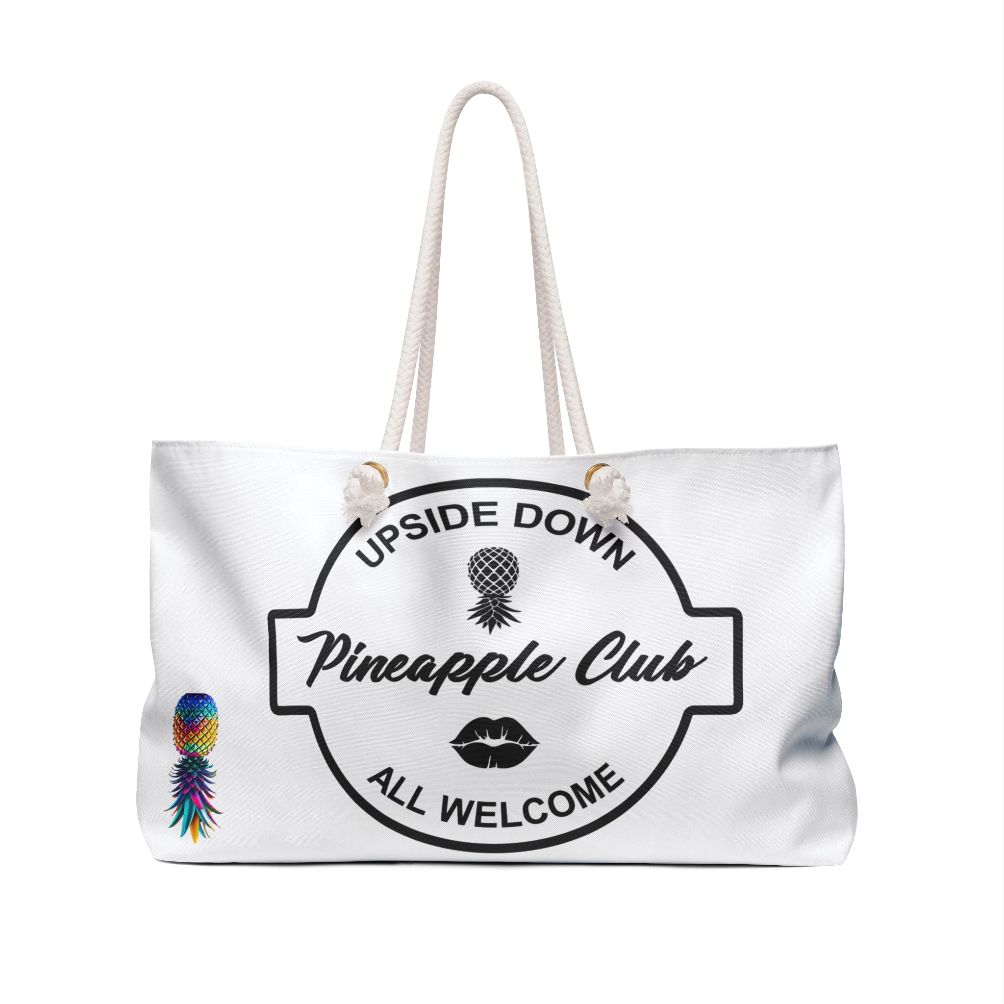 Pineapple Club Weekender Bag - Stylish Travel Tote for Adventurers with Technicolor Pineapple
