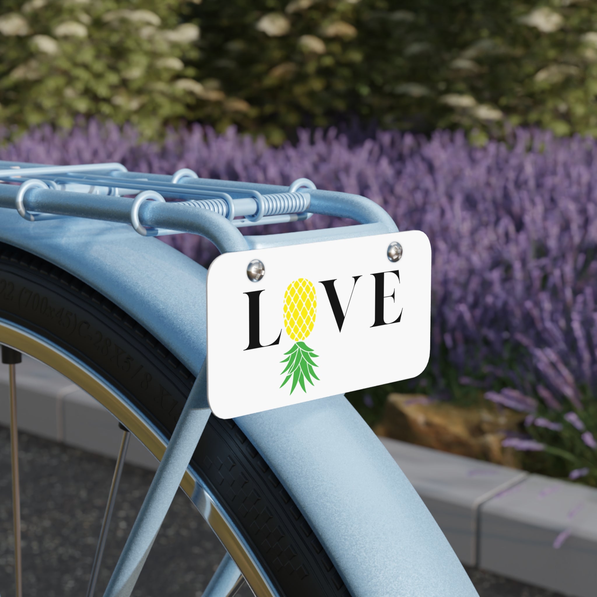 Decorative Mini License Plate - "LOVE" with Pineapple Design