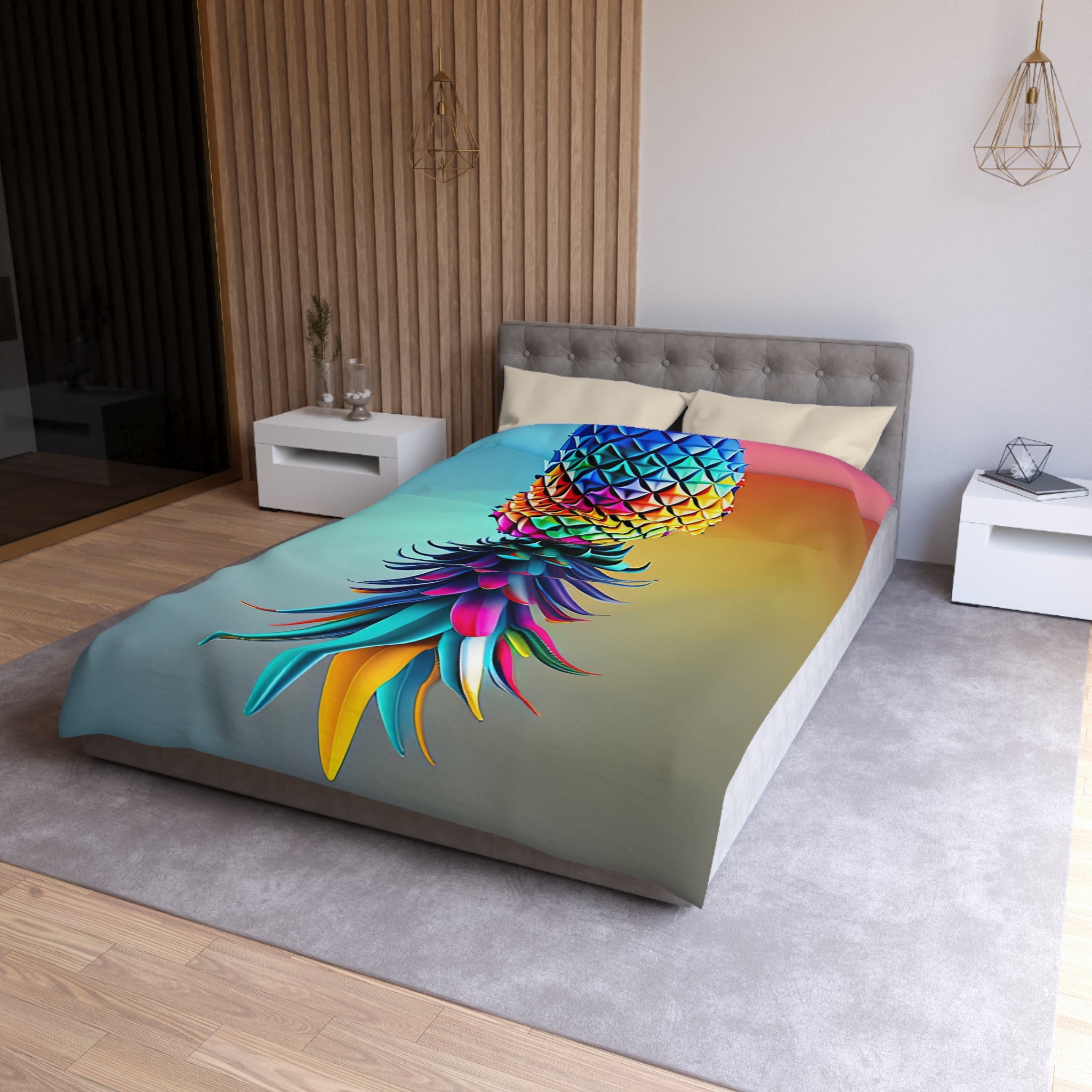 Vibrant Pineapple Microfiber Duvet Cover – Tropical Home Decor