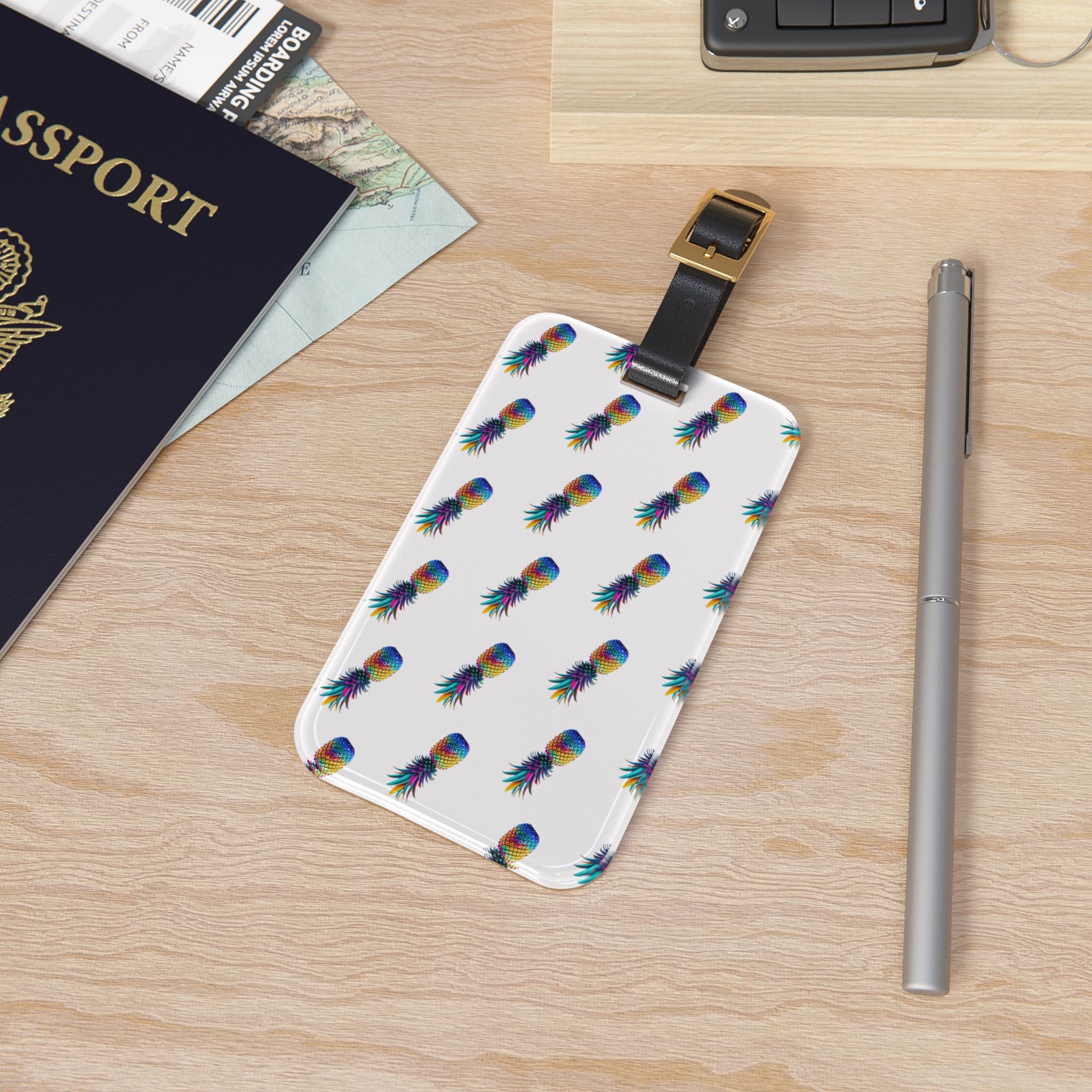 Colorful Pineapple Luggage Tag - Travel Accessory for Vacation Lovers