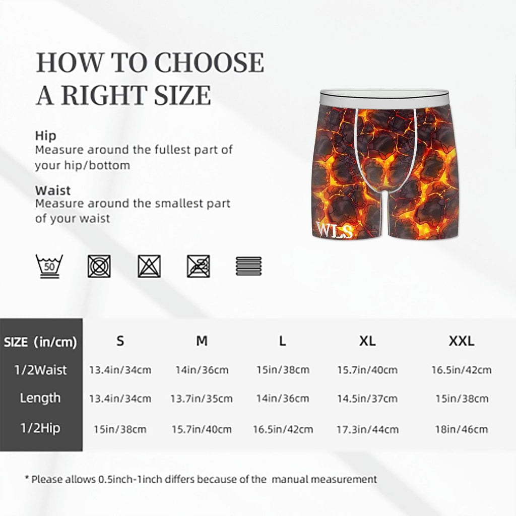 Extended Men's Boxer Briefs-Lava Pattern