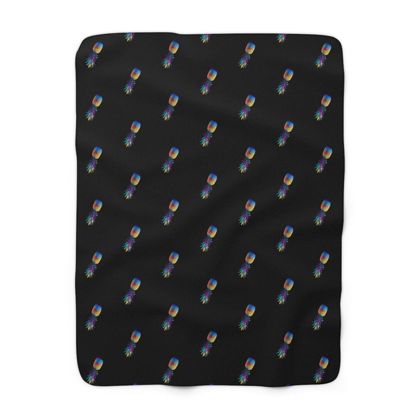 Colorful Pineapple Sherpa Fleece Blanket