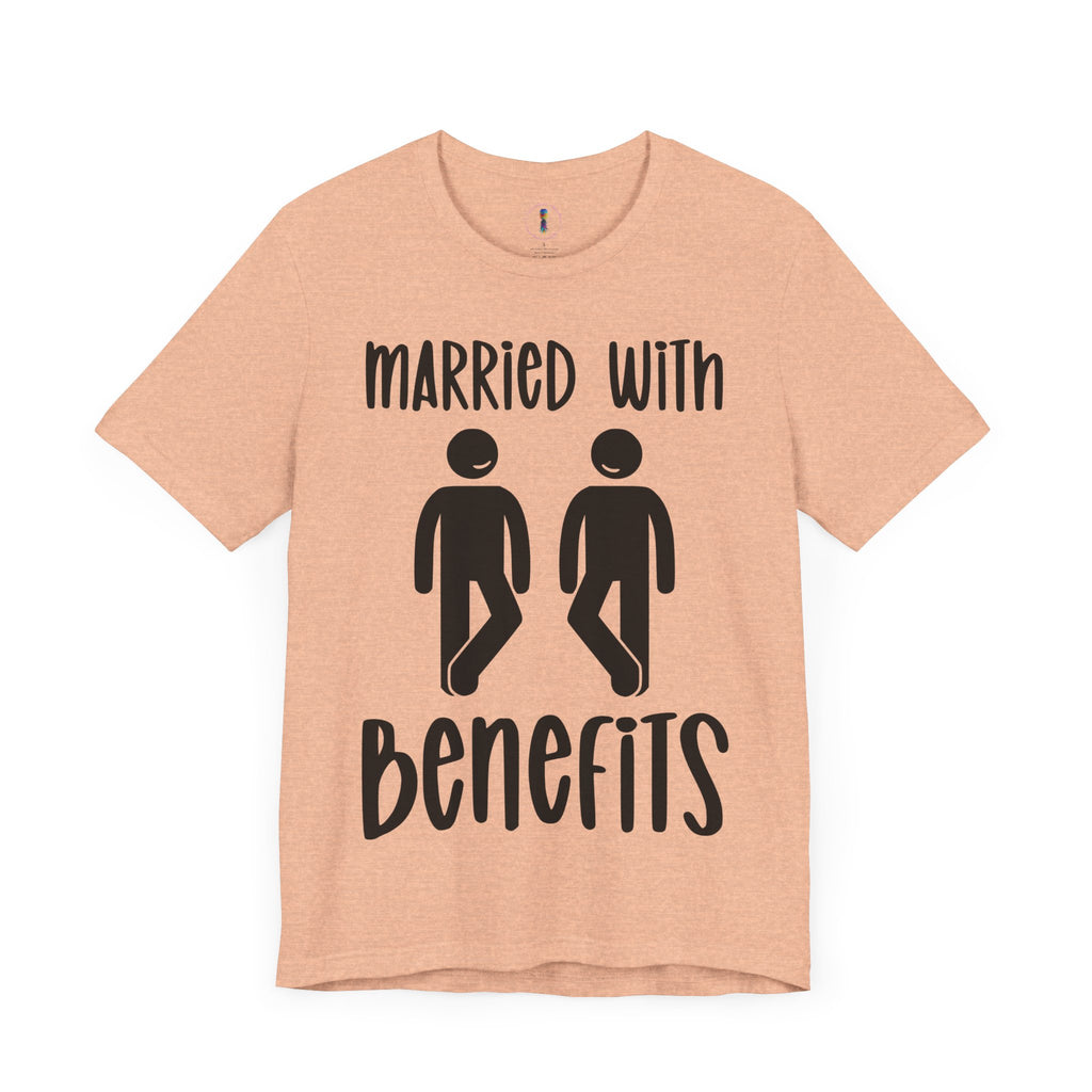 Funny 'Married with Benefits' Unisex Jersey Tee - Perfect for Couples & Anniversaries
