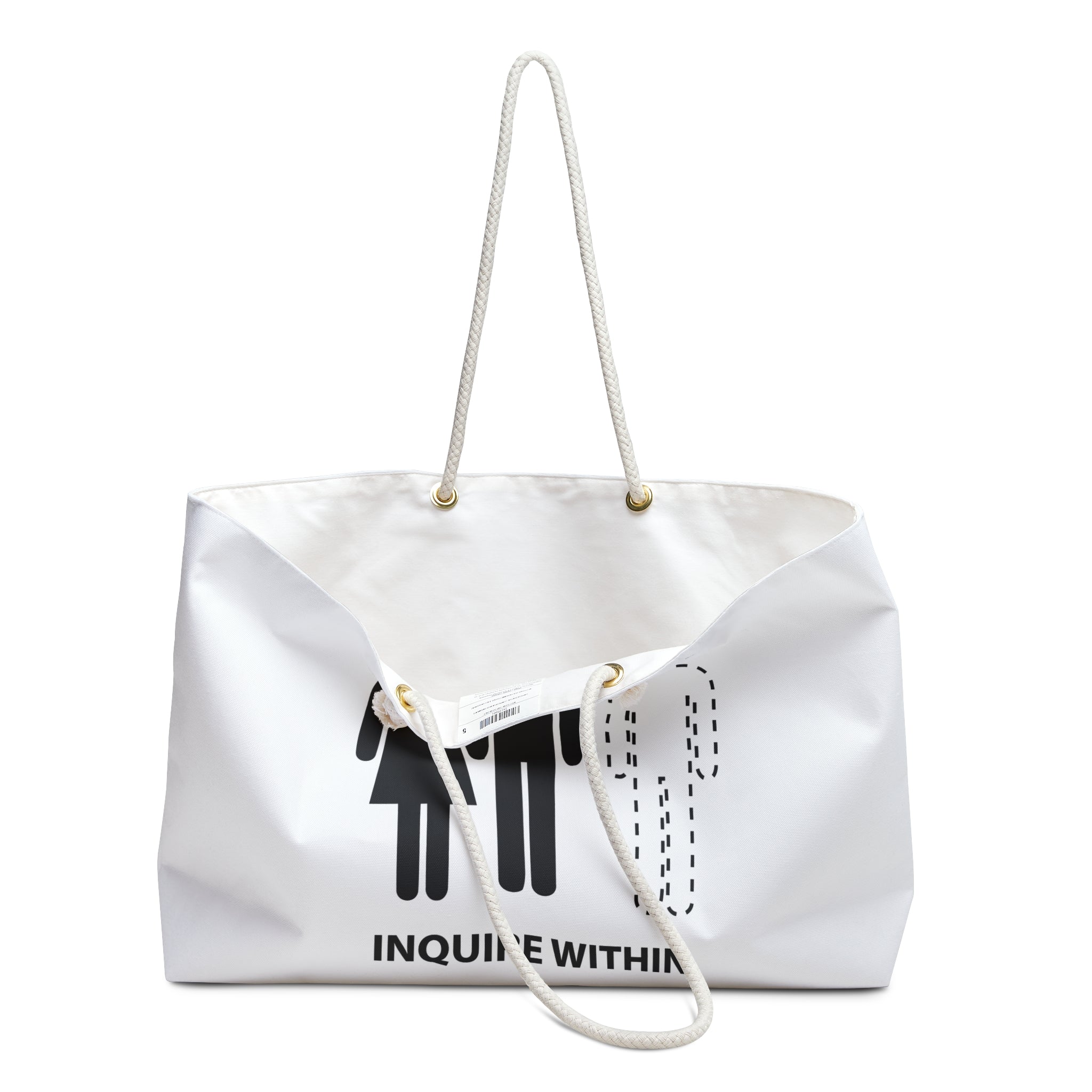 Weekender Bag Male Position Open Threesome - White