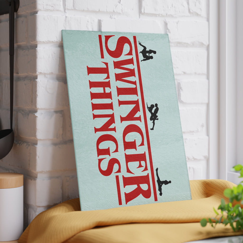 Funny Glass Cutting Board - 'Swinger Things' Kitchen Decor for Entertaining & Gifts