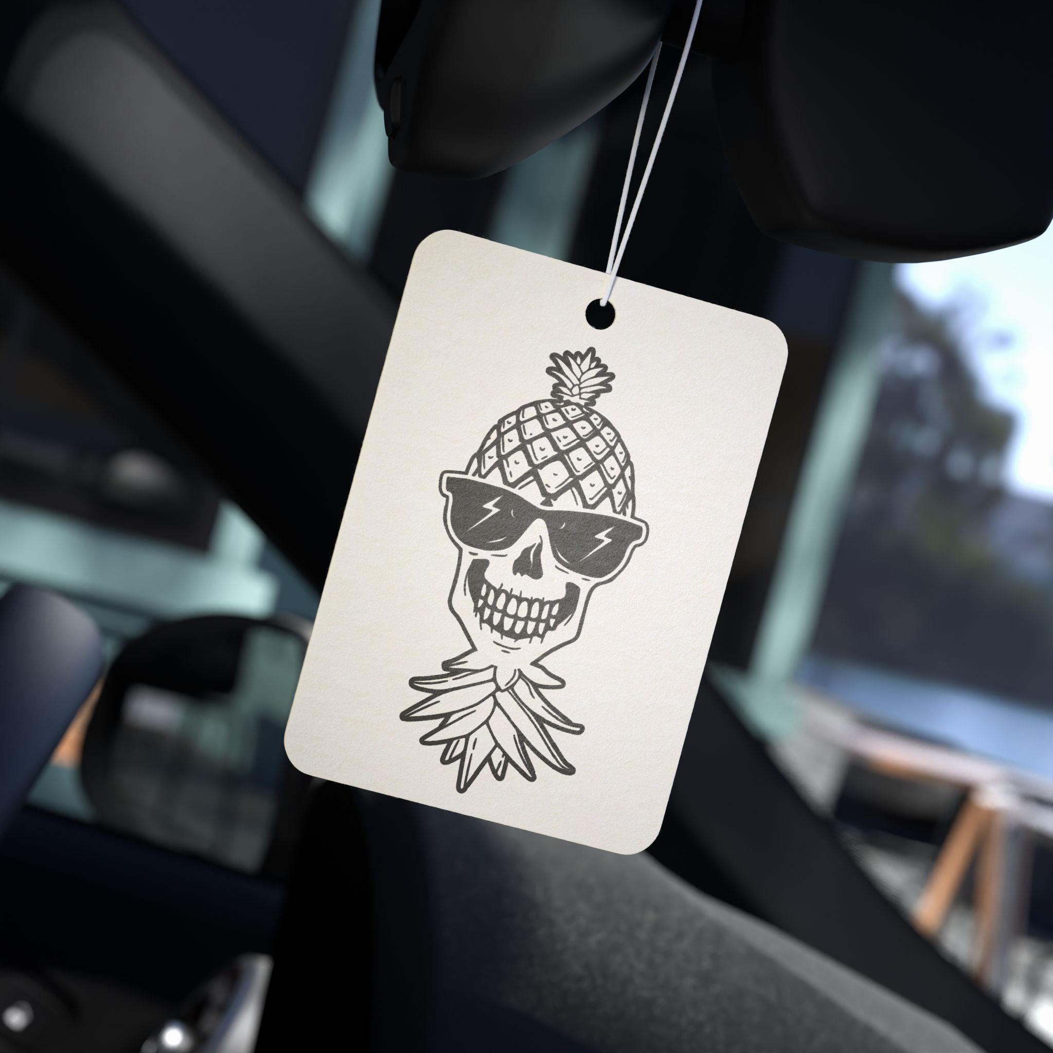 Pineapple Skull Car Air Freshener - Funky Scented Hanging Decor